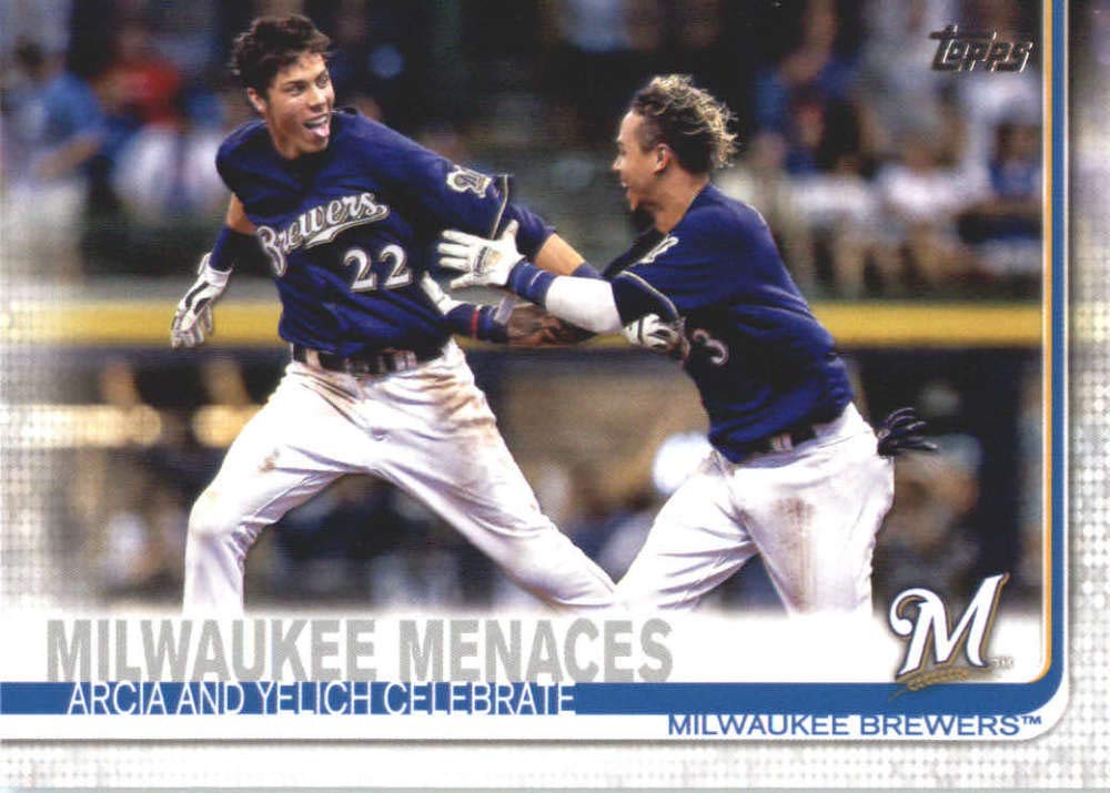 2019 Topps #625 Christian Yelich & Orlando Arcia Milwaukee Brewers Baseball Card - MLB Collectible, Sports Memorabilia for Fans & Card Collectors (Perfect for Display, Trading, or Investment)