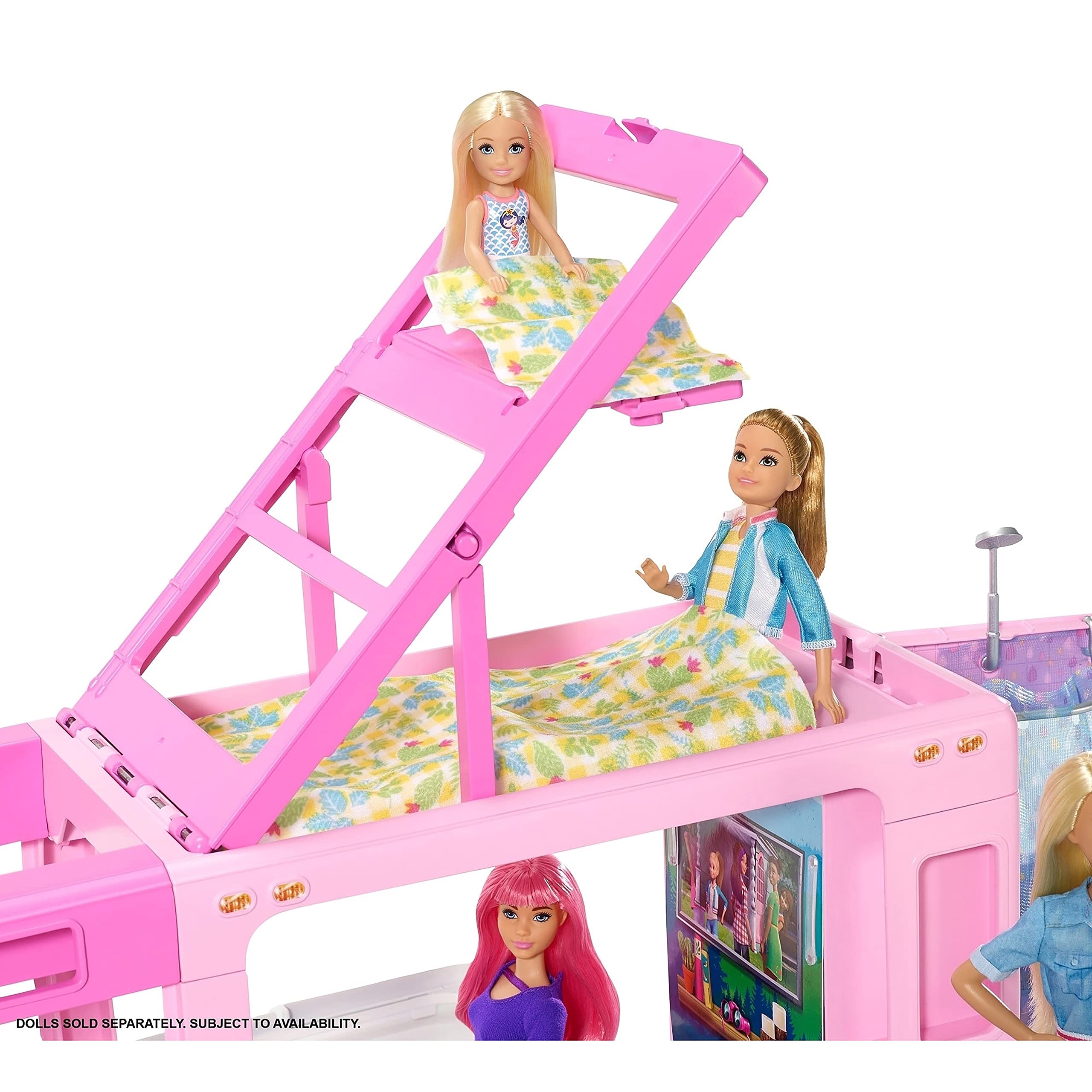 Barbie Combo Camping Car with Travel Doll - Perfect Gift Toy for Kids | Outdoor Adventure Play & Pretend Camping Fun