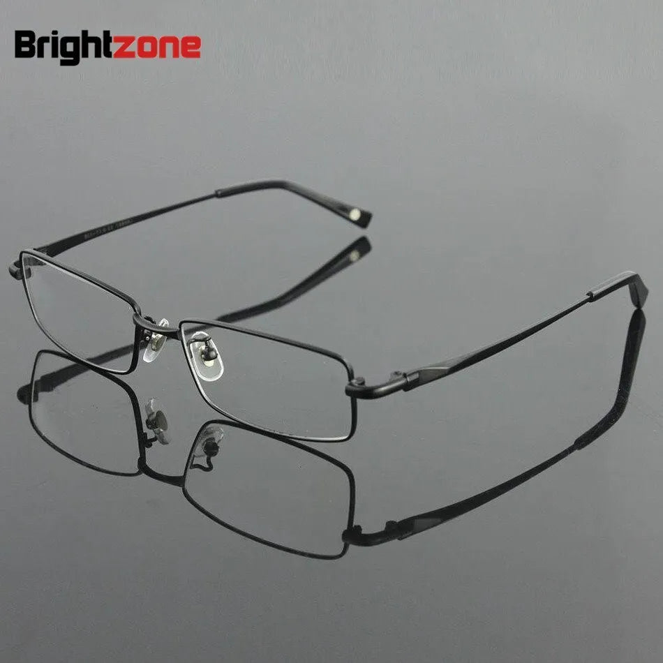 Brightzone Unisex Full Rim Square Titanium Eyeglasses 71407 - Lightweight Durable Frame for Men & Women - Perfect for Reading, Work & Everyday Use