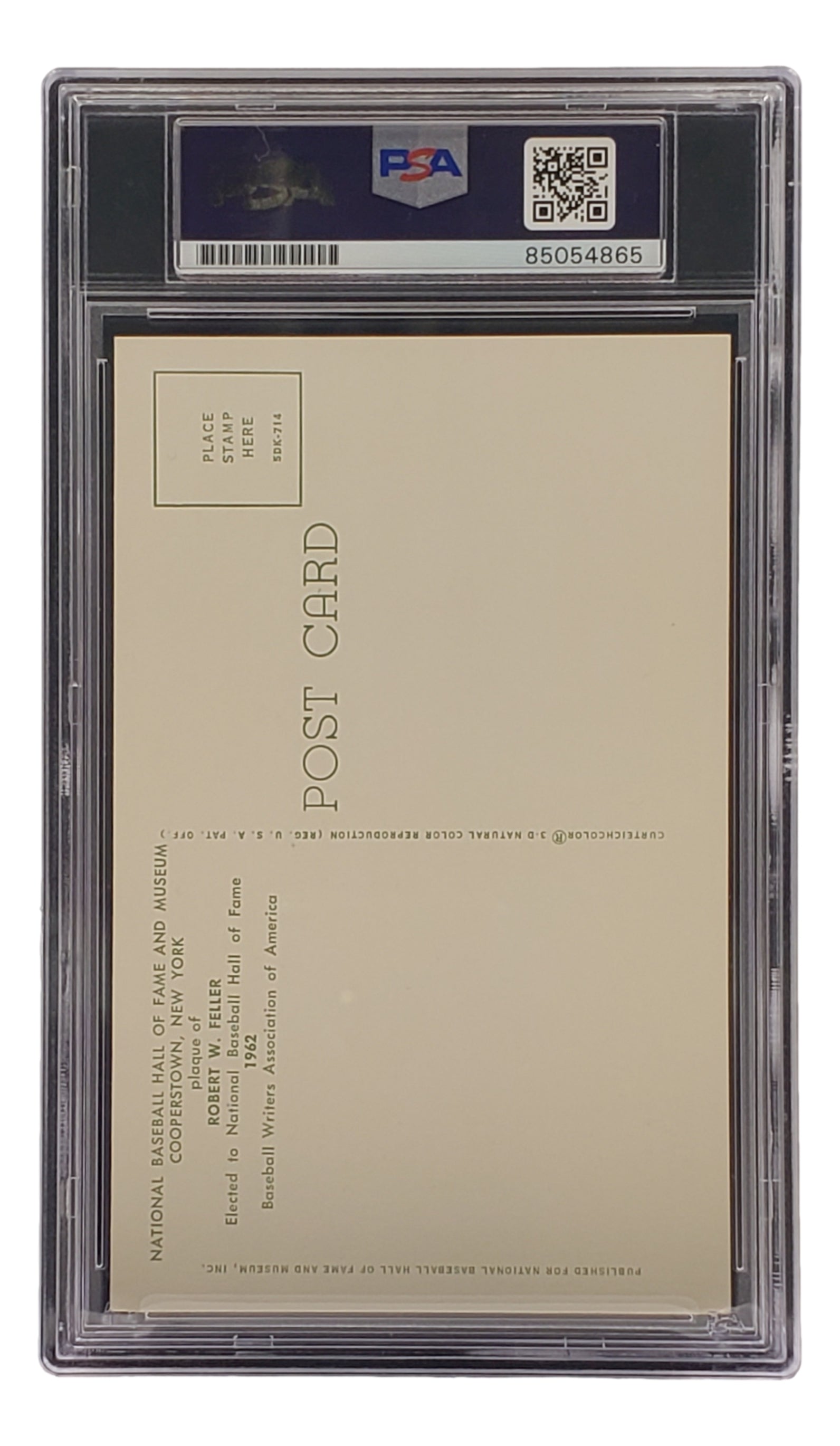 Bob Feller Autographed 4x6 Cleveland Indians Hall of Fame Plaque Card with PSA/DNA Certification #85054865 - Perfect for Baseball Memorabilia Collections and Sports Fan Gifts