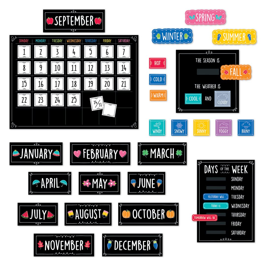 CTP Doodle Calendar Set for Classroom - Creative Teaching Press 10668 - Perfect for Teachers, Homeschooling & Classroom Decor - Interactive Learning Tool for Kids