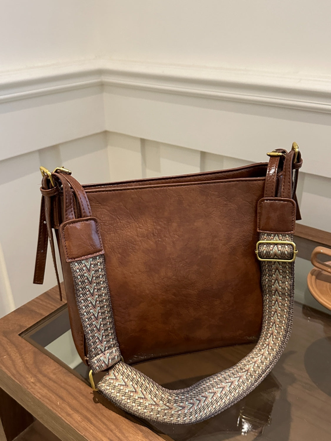 Premium PU Leather Adjustable Crossbody Bag with Detachable Pouch - Stylish & Lightweight for Women, Travel, Shopping & Everyday Use