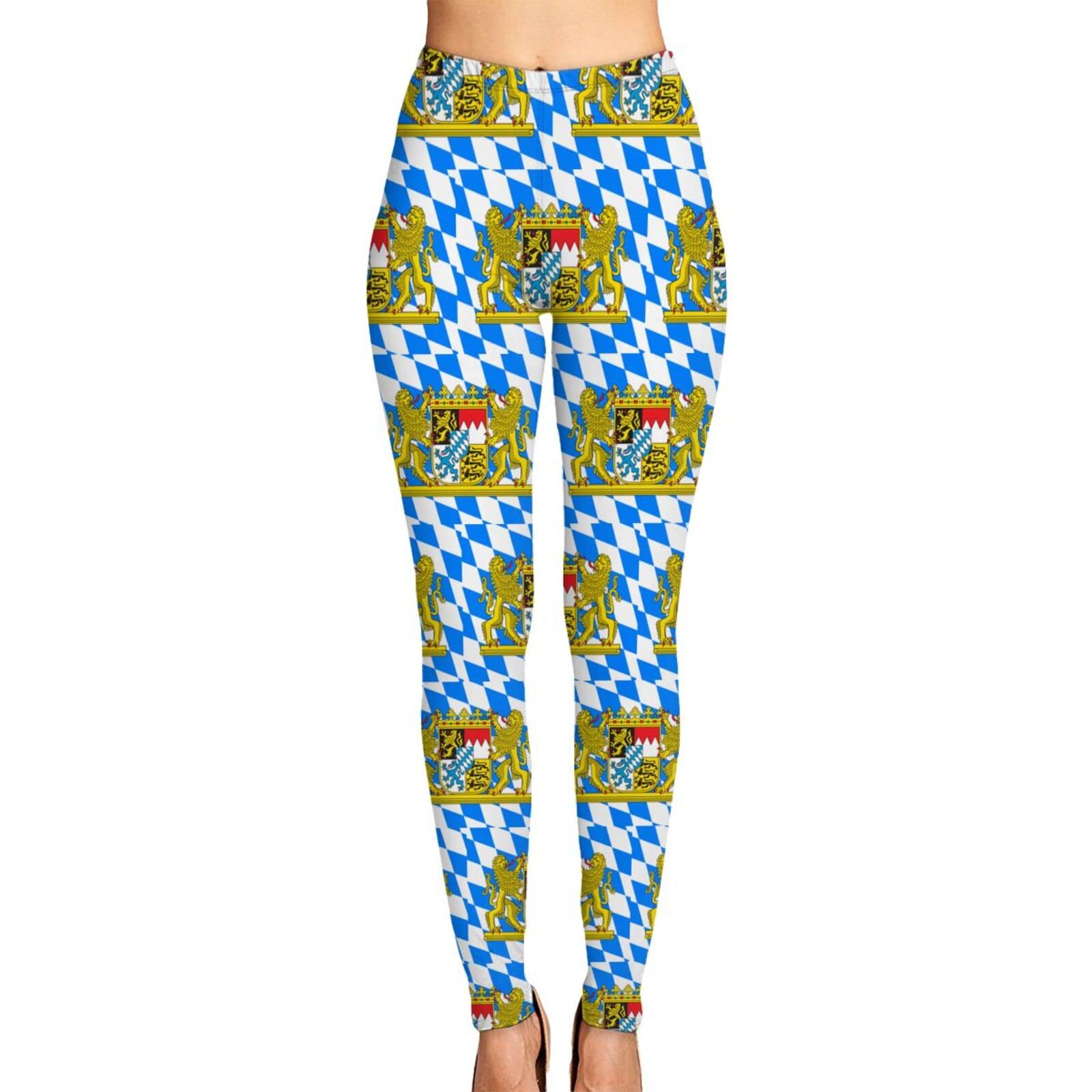 TZT Ethnic Acadian Flag Women's Yoga Pants - High Waisted Workout Leggings, Sweatpants & Capri Trousers for Fitness, Running & Lounge Wear | Perfect for Gym, Yoga & Casual Outfits