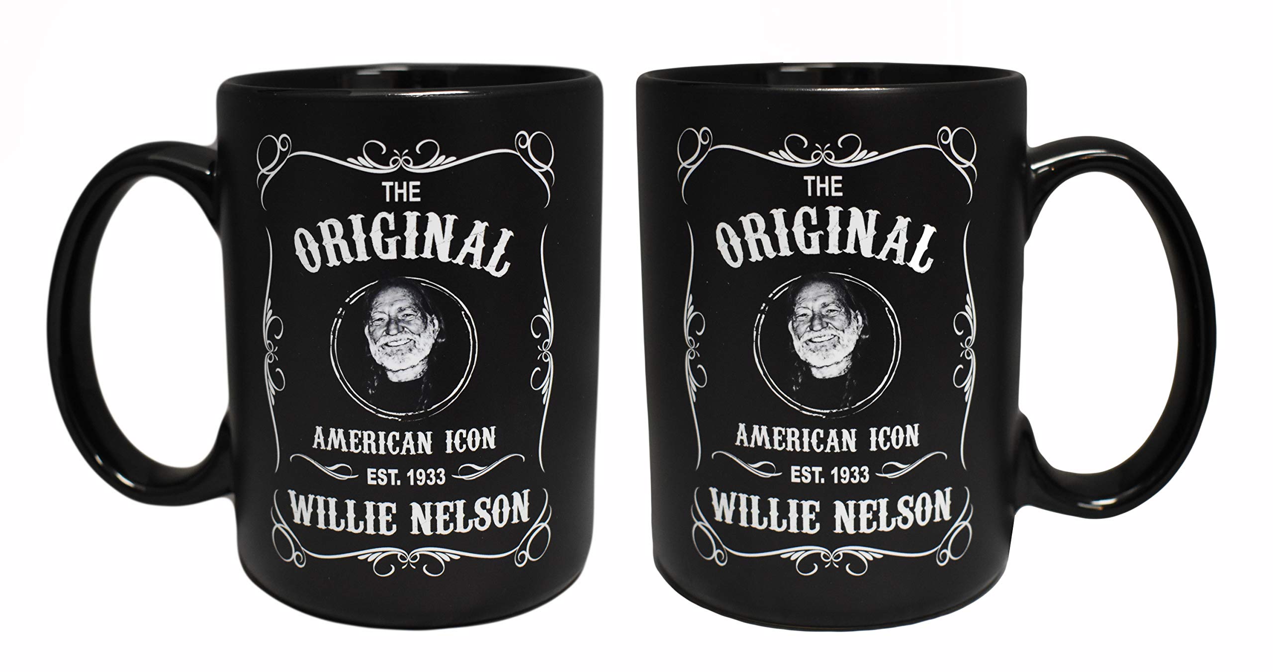 Willie Nelson Coffee Mug - 11oz Ceramic Travel Mug with Lid, Black and White Vintage Design - Perfect for Home, Office, or Gifts for Music Fans