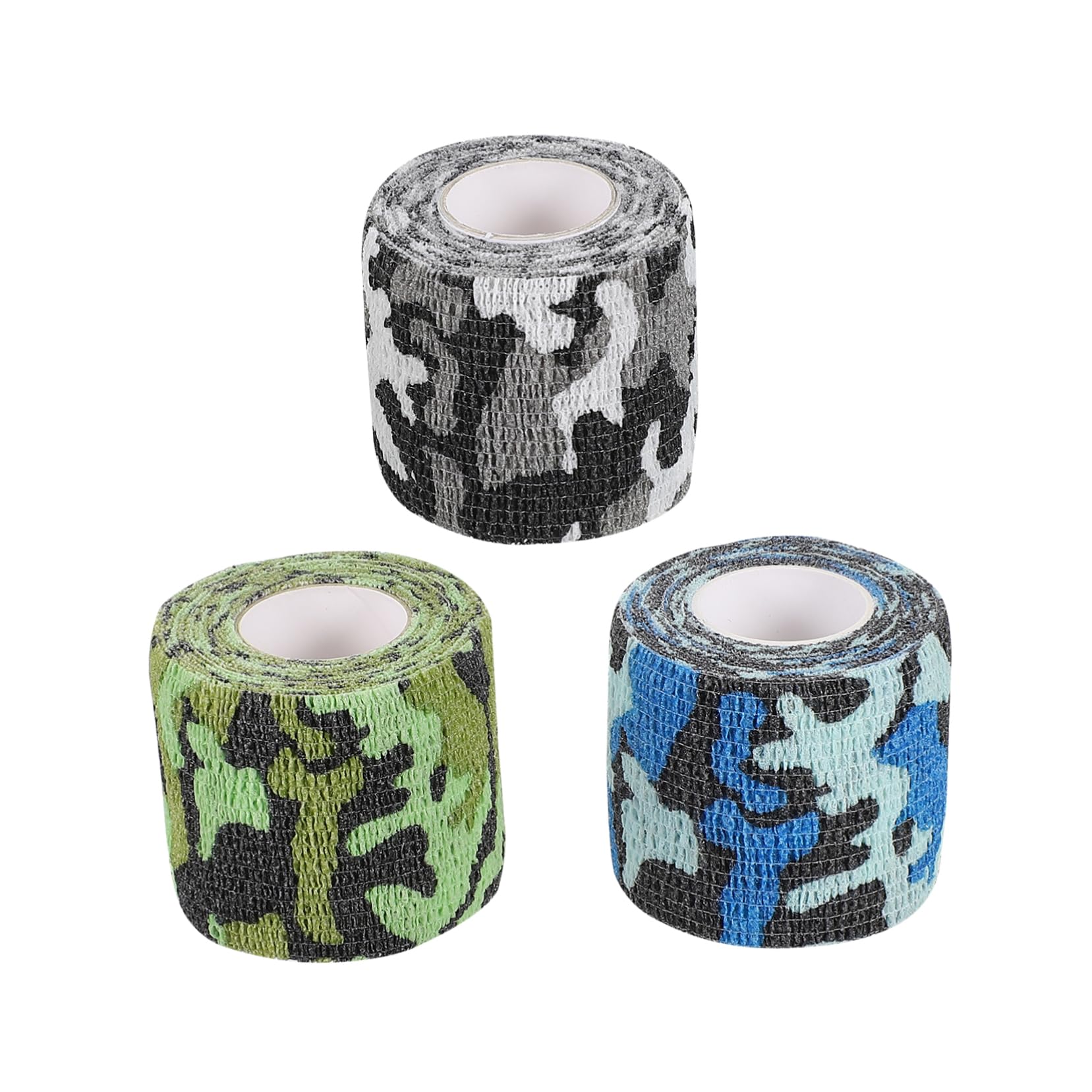 KICHOUSE 3-Pack Camouflage Athletic Tape - Non-Woven Sports Tape for Hunting, Football, Basketball & Injury Support - Durable, Sweat-Resistant, Easy Tear (3 Rolls) | Perfect for Outdoor Adventures, Gym Workouts & First Aid Kits