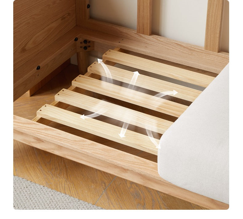 Oak Solid Wood Space-Saving Storage Sofa - Functional Multi-Purpose Sofa Bed with Hidden Storage for Small Apartments, Living Rooms & Guest Rooms