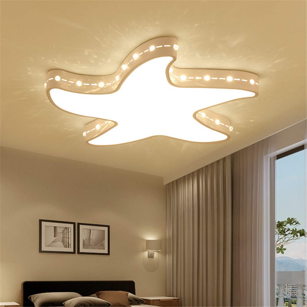 RUNNUP Creative Starfish LED Ceiling Light - Modern Metal Cartoon Night Light with Remote Control & Stepless Dimming - Perfect for Kids' Bedroom, Nursery, Kindergarten & Playroom Decor