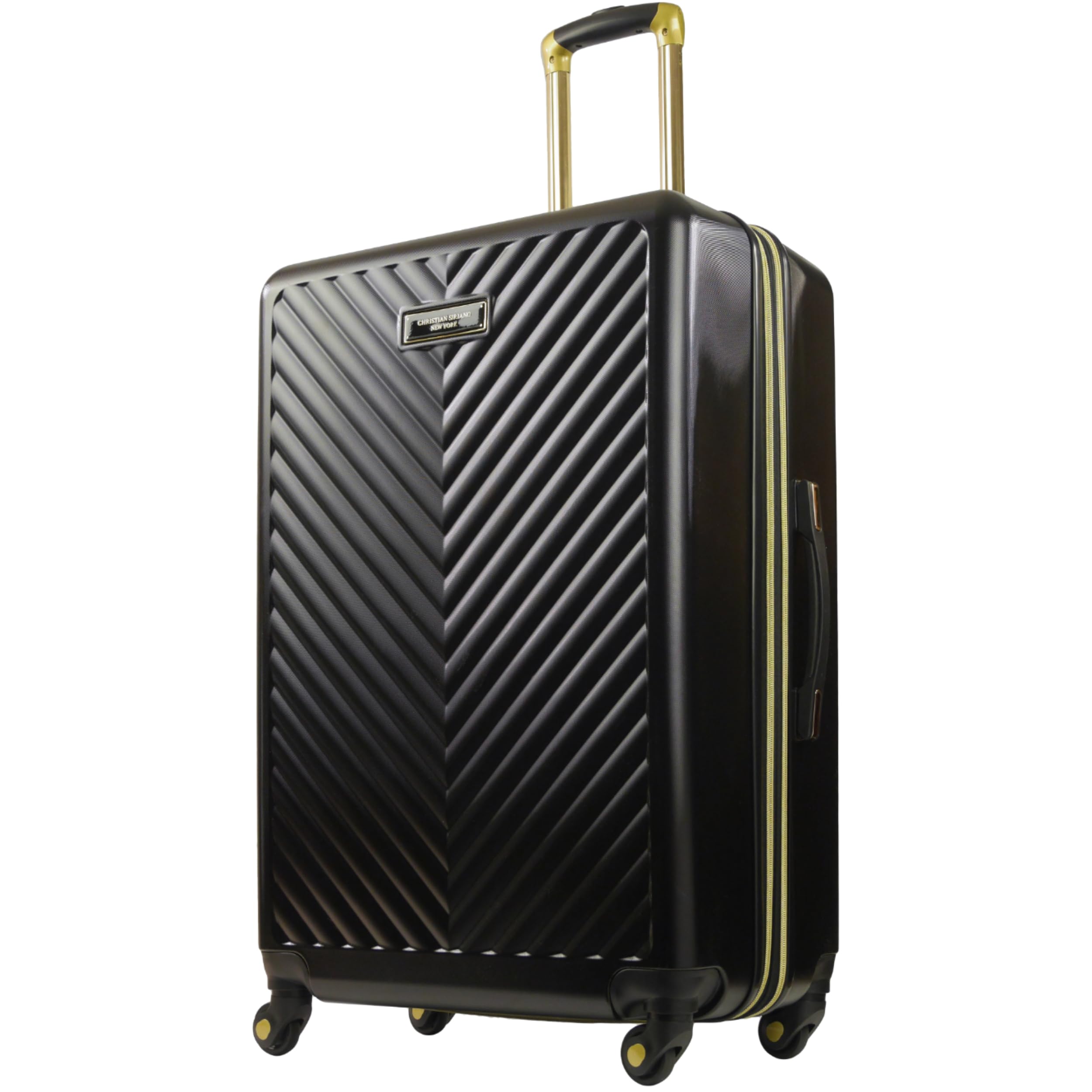 Concept One Christian Siriano New York 29 Inch Hardshell Spinner Wheel Carry-On Luggage - Lightweight Durable Suitcase for Business Travel & Weekend Getaways (Black)