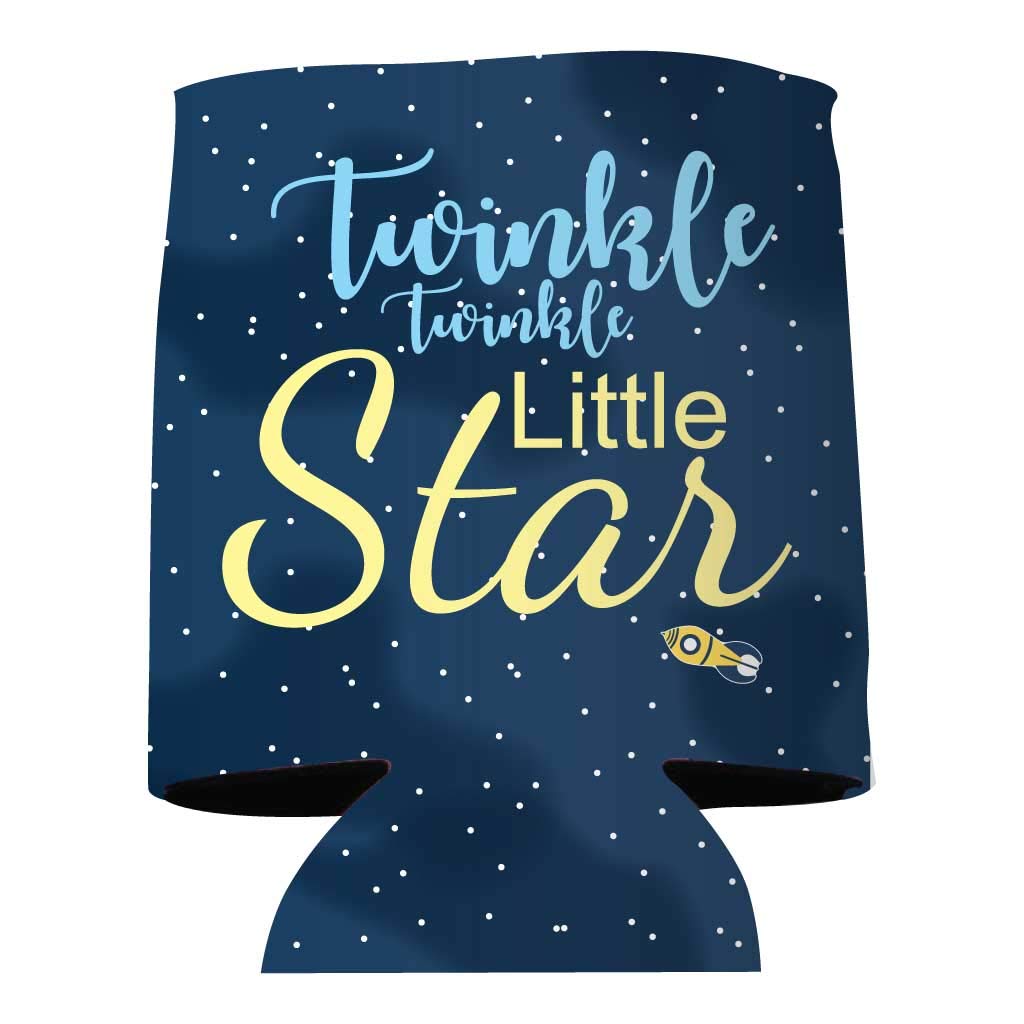 VictoryStore Baby Shower Can Cooler - Twinkle Twinkle Little Star Design Insulated Beverage Sleeve for Beer, Soda & Drink Cans - Perfect for Baby Showers, Birthday Parties & Outdoor Events