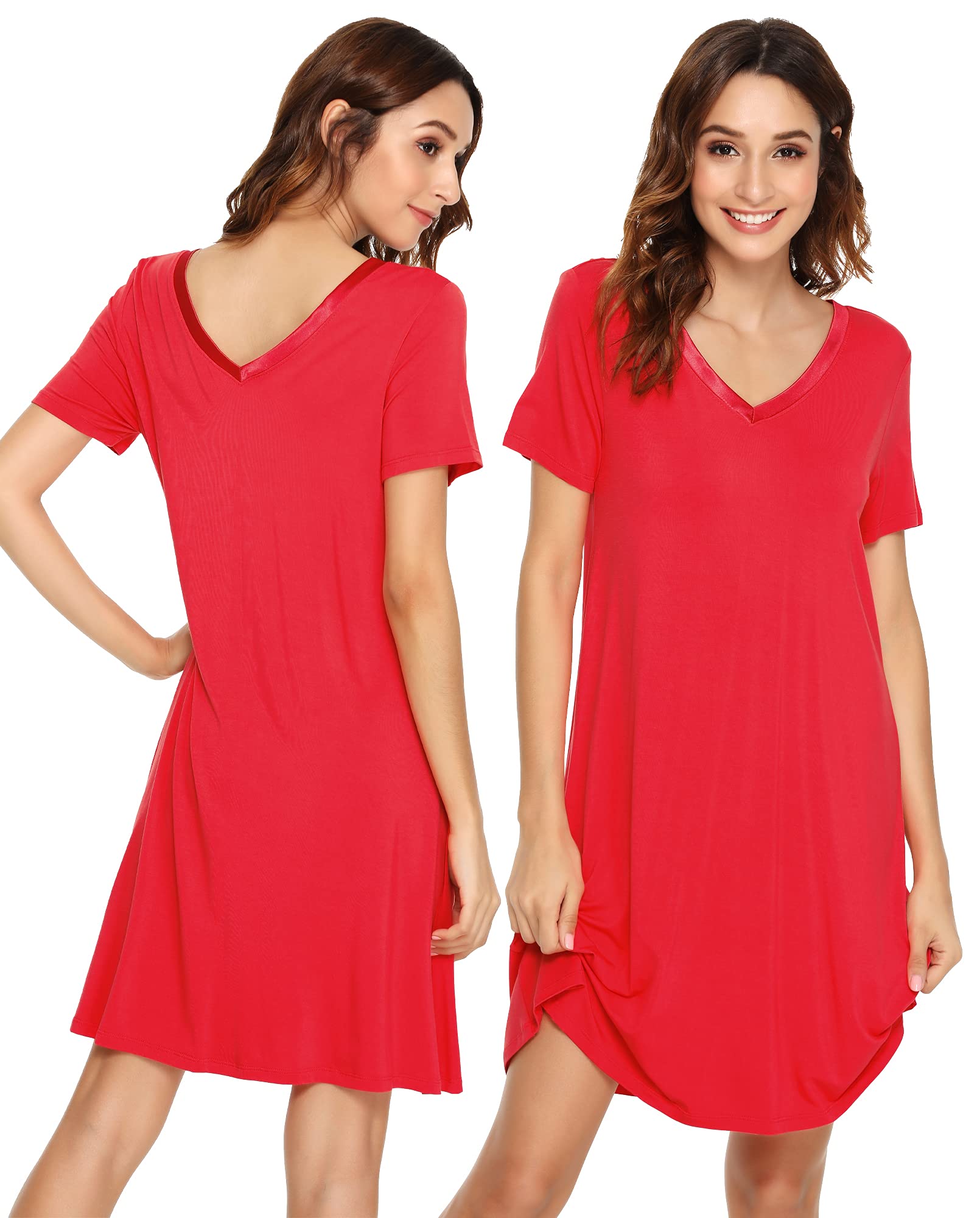 Soft Viscose Bamboo Nightgowns for Women - Comfortable Plus Size Sleep Shirts & Pajamas (S-4X) | Perfect for Summer Nights, Lounging & Relaxing at Home