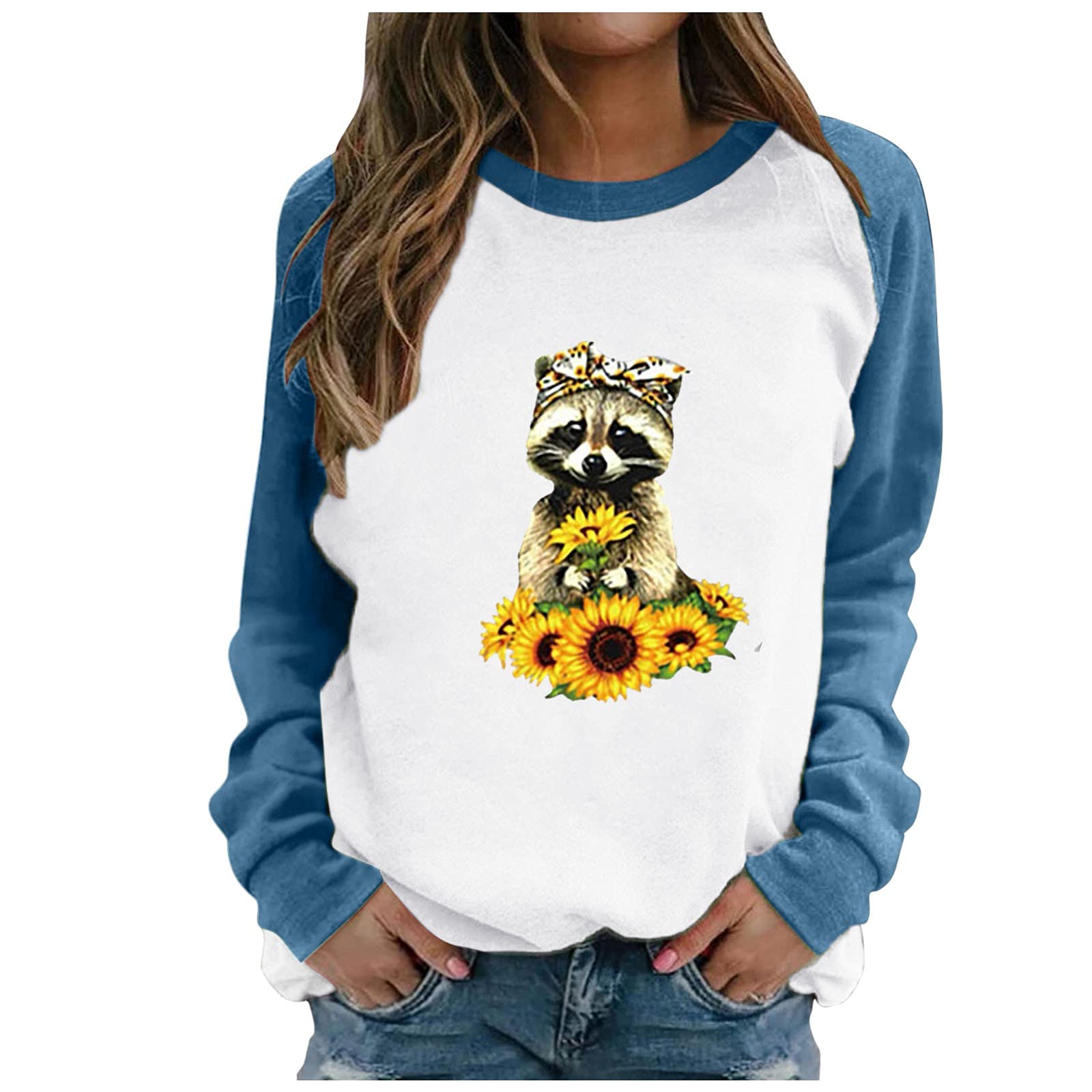 Women's Floral Print Long Sleeve O-Neck Casual Shirt - Fashion Squirrel Tops in Multicolor Flowers for Work, Date & Everyday Wear