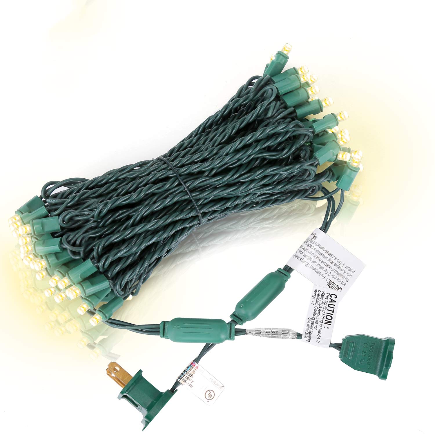 50 Counts Warm White Christmas Lights, 25Ft 5mm LED Outdoor Xmas Lights - Commercial Grade Waterproof IP65, Perfect for Christmas Trees, Roof Decorations, and Holiday Party Lighting