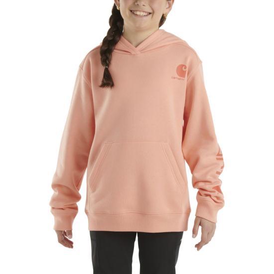 Youth Long Sleeve Graphic Sweatshirt - Peach Amber Color | Trendy Casual Pullover for Teens | Perfect for School, Outings & Everyday Wear