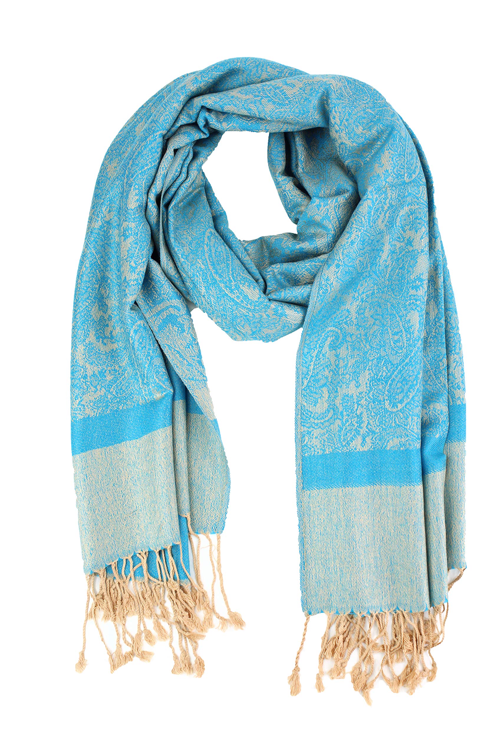 PASKMLNA Paisley Jacquard Pashmina Shawl Wrap Scarf Stole - Elegant Women's Fashion Accessory for Parties, Weddings & Evening Events