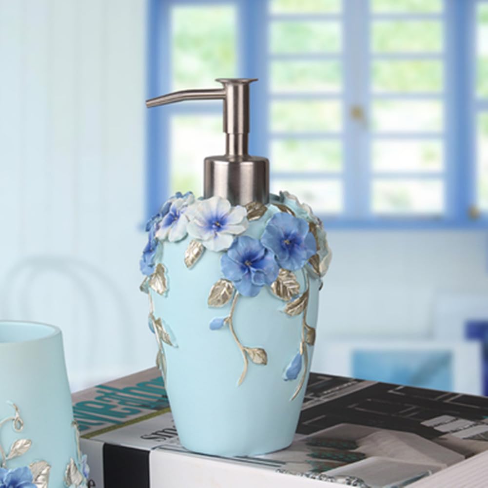 Blue Dish Hand Soap Dispenser Pump Bottle for Kitchen & Bathroom | Durable Lotion Container for Sink Countertop | Perfect for Liquid Soap, Dishwashing Detergent & Hand Sanitizer