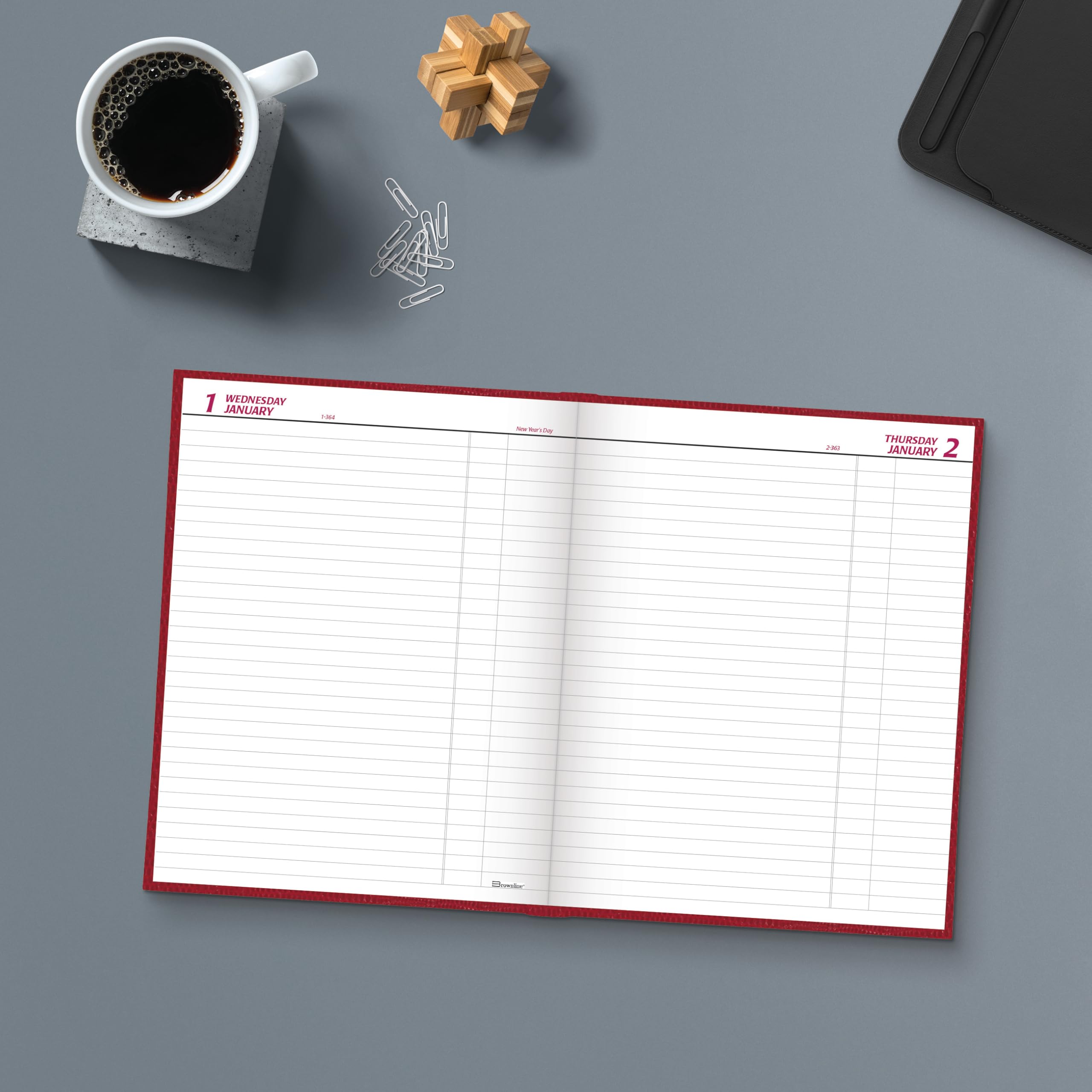 Brownline® 2025 Traditional Daily Planner - Undated 12-Month Organizer (January to December), 10