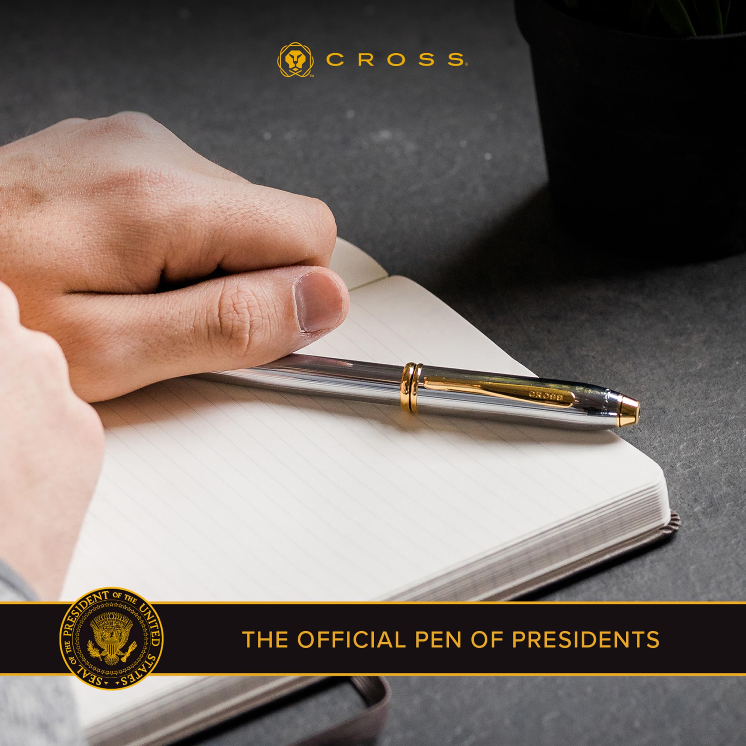 Cross Townsend Refillable Rollerball Pen - Premium Chrome-Plated Executive Pen with Luxury Gift Box - Ideal for Business Gifts, Office Use & Professional Writing