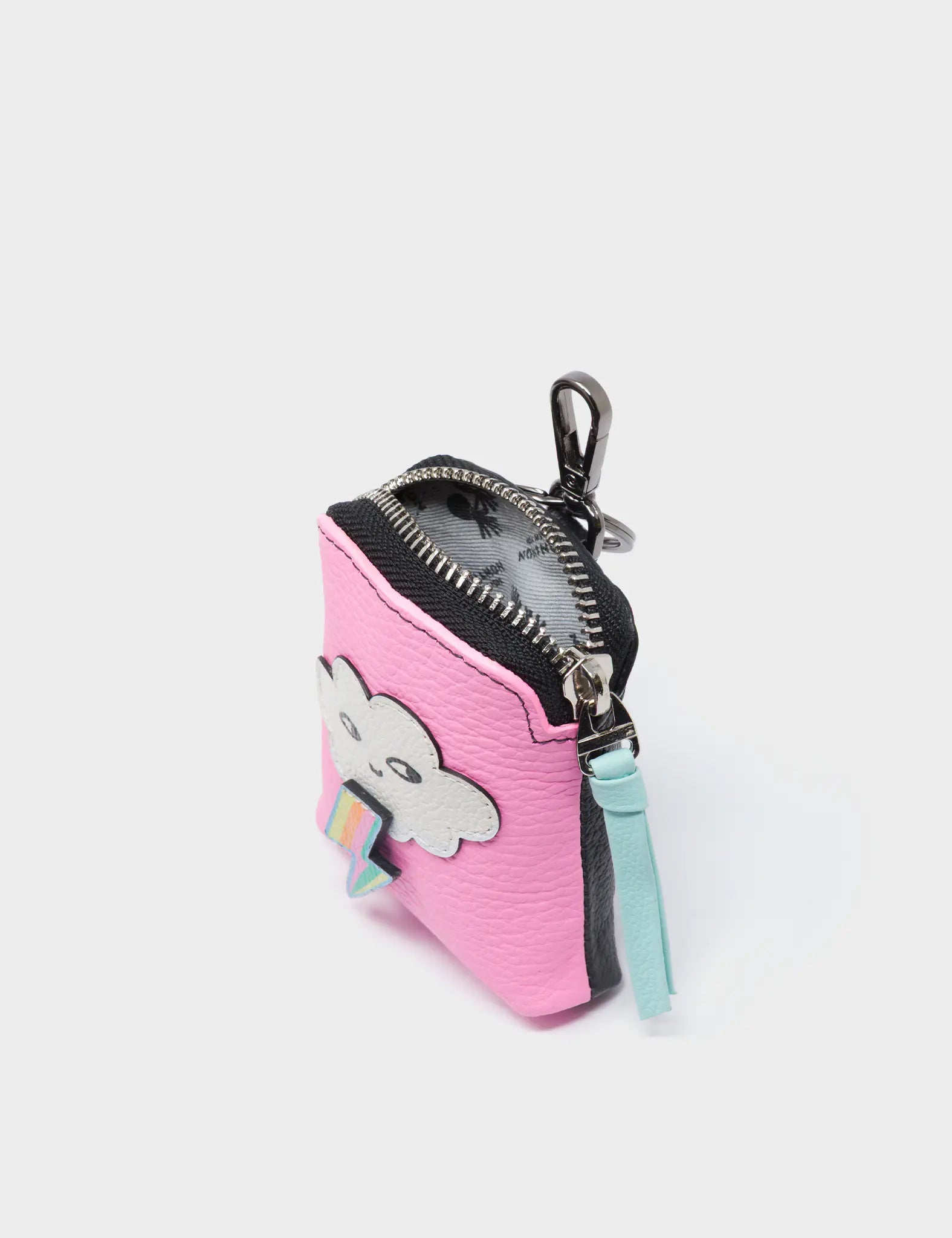 Florence Pouch Charm - Soft Neon Pink Leather Keychain with Cloud Design | Perfect for Keys, Bags & Gift Giving