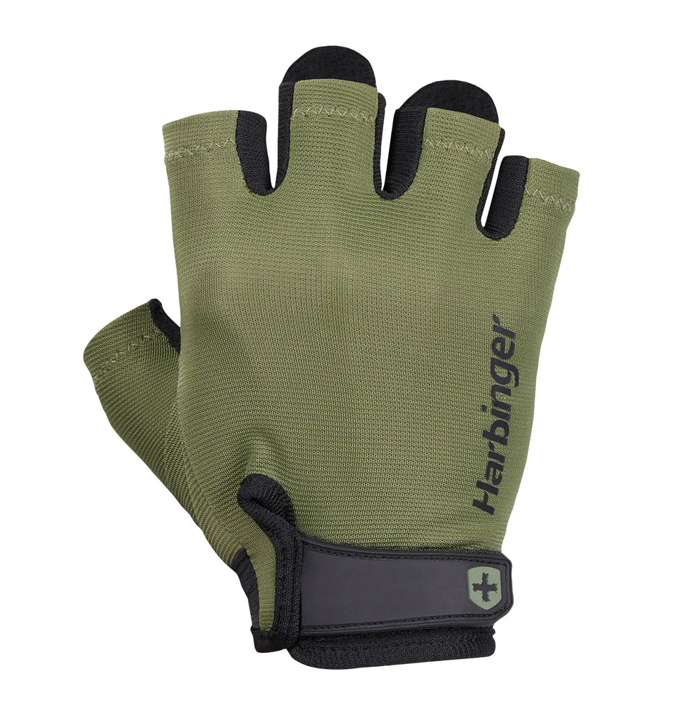 Harbinger Unisex Power Gloves 2.0 - Weightlifting & Cross Training Gloves for Gym, Workout & Fitness - Green