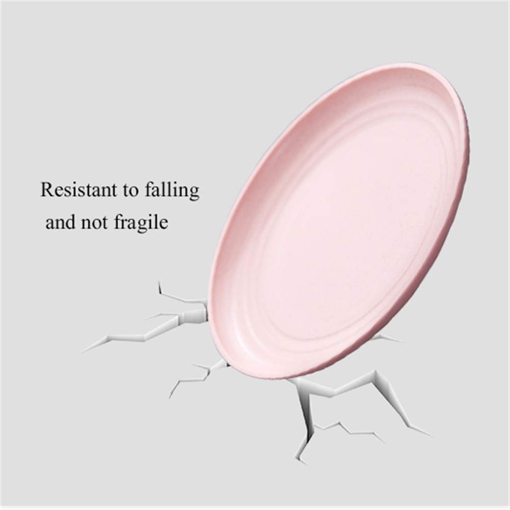 RemeeHi 12-Pack Wheat Straw Dinner Plates - Unbreakable, Microwave & Dishwasher Safe Eco-Friendly Plastic Plates for Parties, Picnics, and Everyday Use