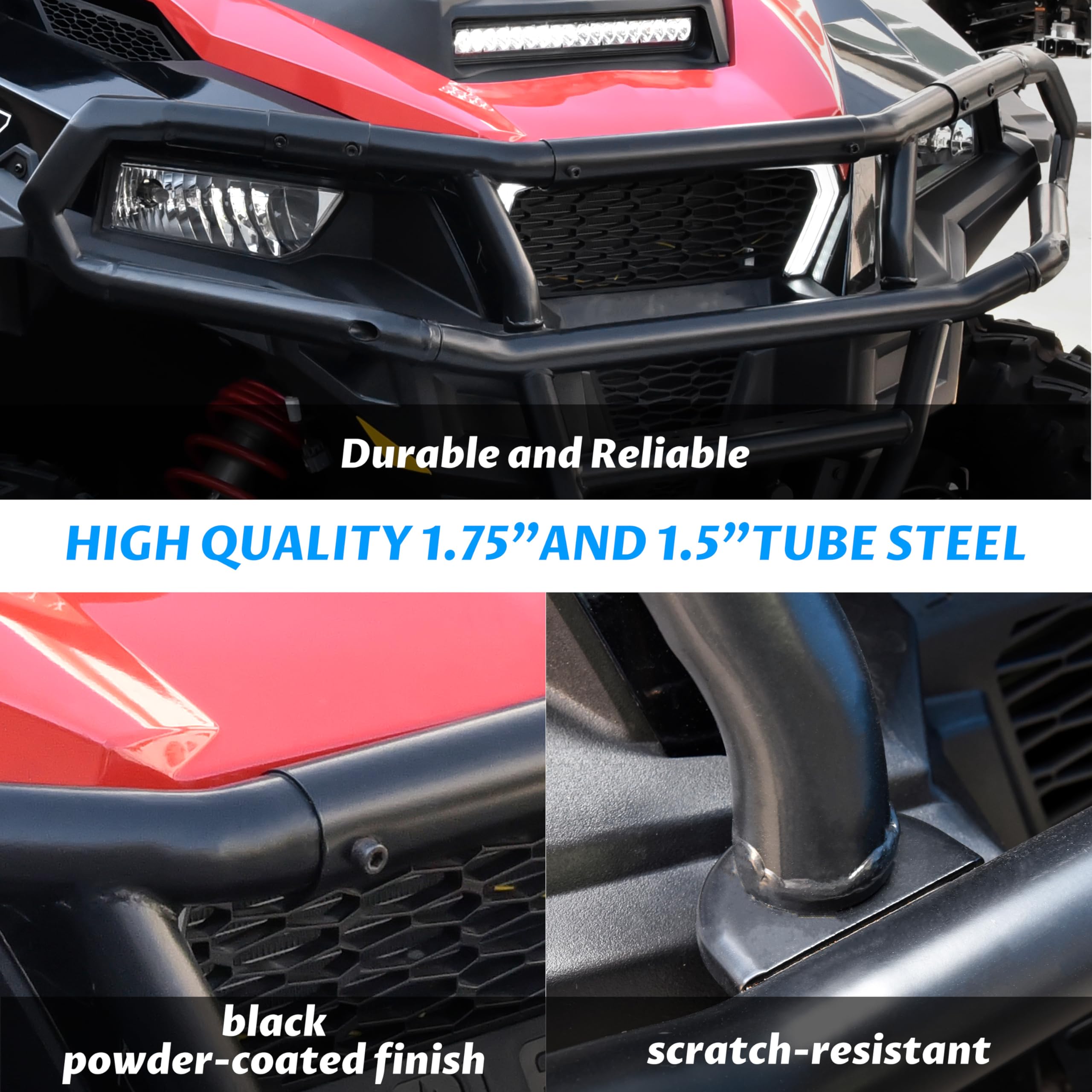 SAUTVS Heavy Duty Front Bumper & Brush Guard for Polaris General 1000 (2016-2025), General 4 1000 (2017-2025), General XP/XP 4 1000 (2020-2025) - Replacement Part #2881525 - Off-Road Protection & Style Upgrade for UTV Accessories