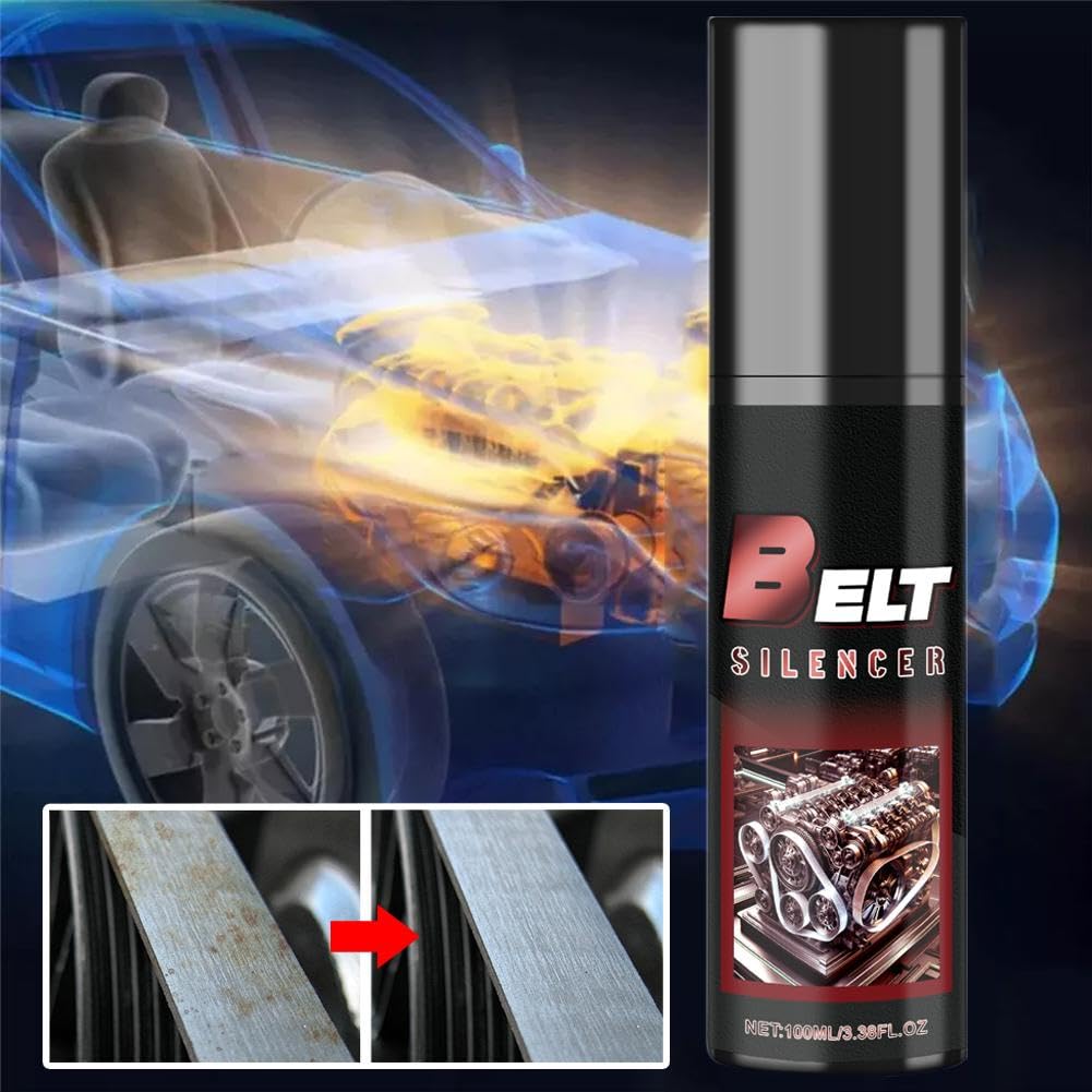 Belt Dressing Spray for Automotive - 100ml Engine Belt Lubricant & Noise Silencer | Reduce Squeaking & Protect Car Belts | Ideal for Daily Driving, Long Trips & Vehicle Maintenance