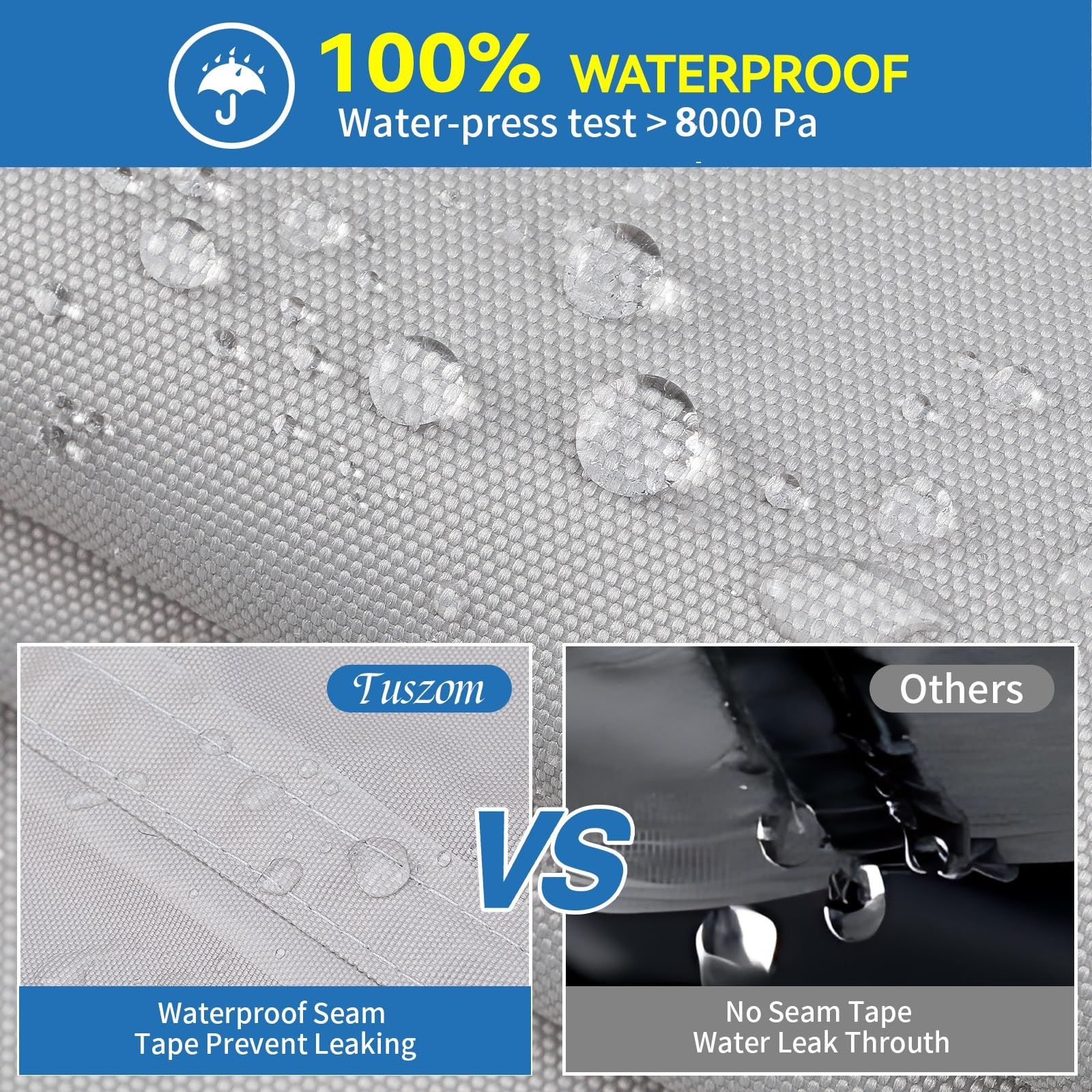 900D Waterproof Heavy Duty Pontoon Boat Cover with Motor Cover - True 900D Solution Dyed Trailerable Cover with 12+4 Windproof Straps (Fits 21'-24' Length, 102