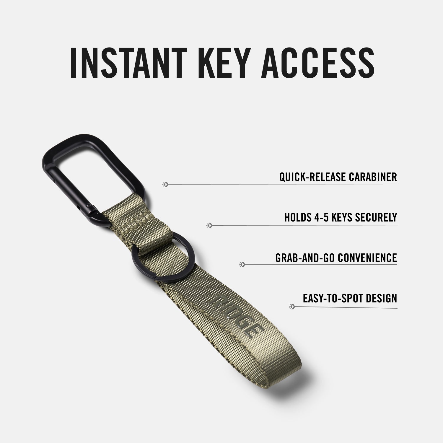 Premium Matte Olive Keychain - Durable Everyday Carry Accessory for Keys, Wallets & Bags | Perfect for Home, Office & Travel Use