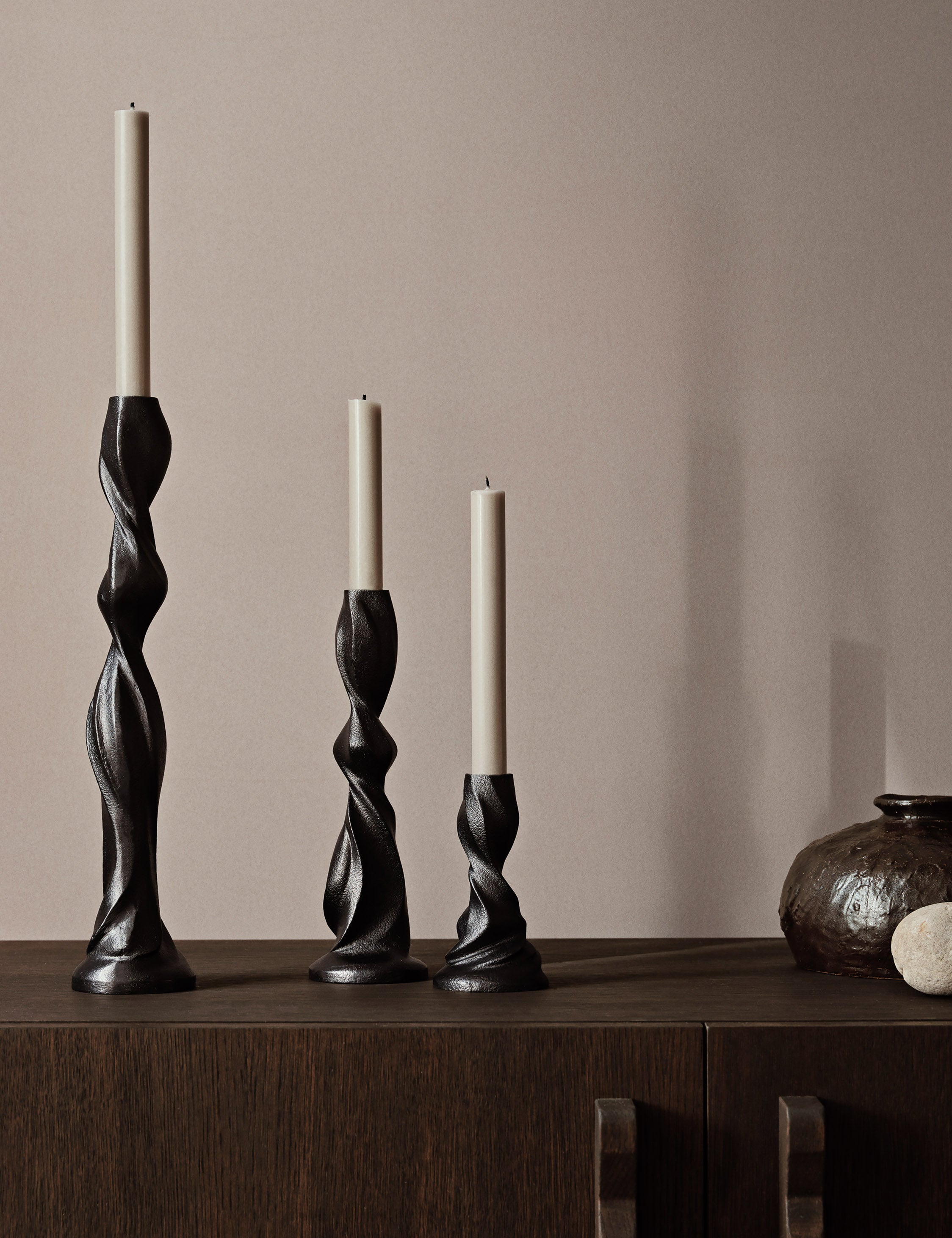 Ferm Living Gale Candle Holder - Modern Scandinavian Home Decor for Living Room, Bedroom & Dining Table Centerpiece