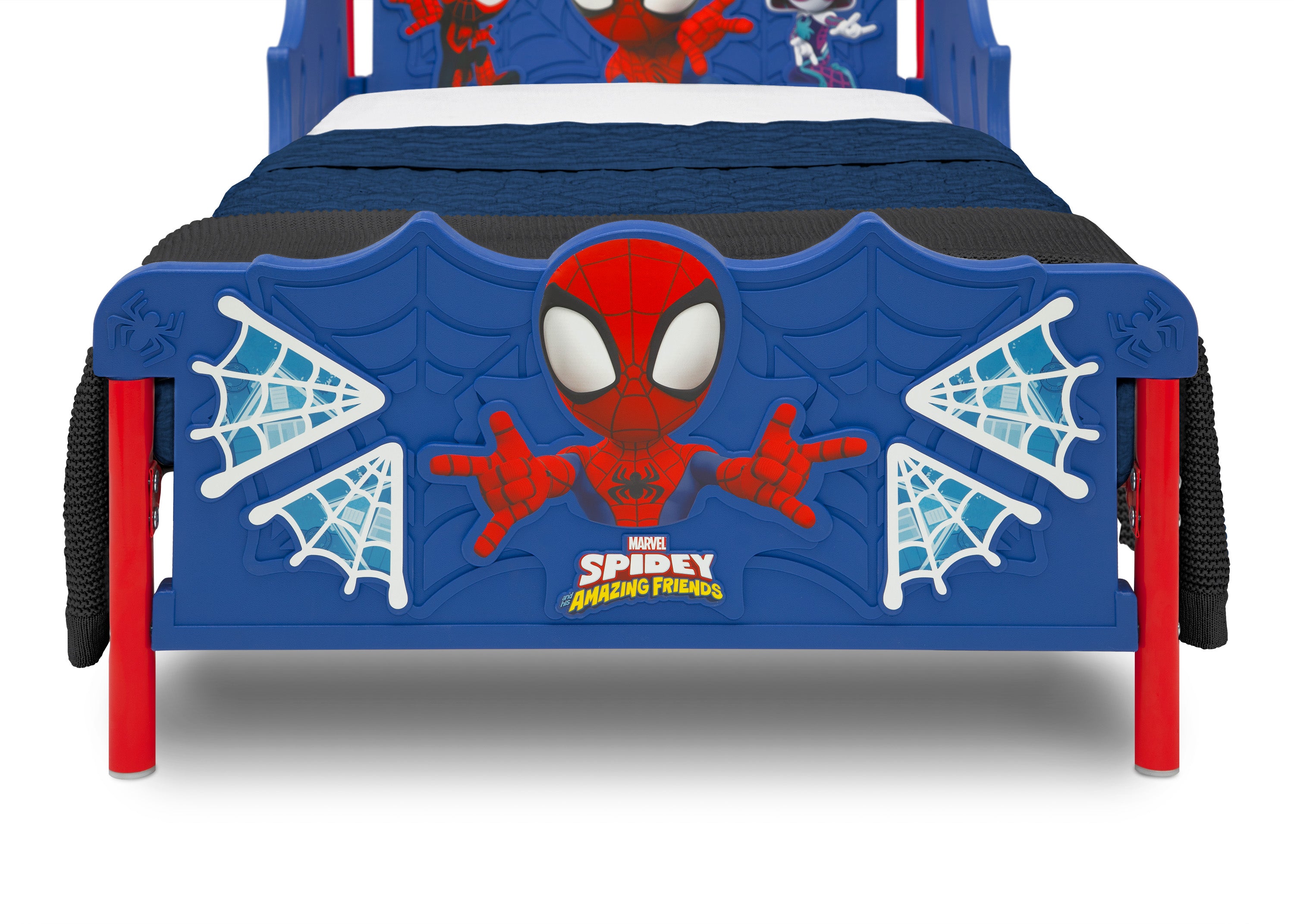 Spidey and His Amazing Friends 3D Toddler Bed - Marvel Superhero Themed Kids Bed for Boys & Girls - Perfect for Nursery, Bedroom, and Playroom Decor