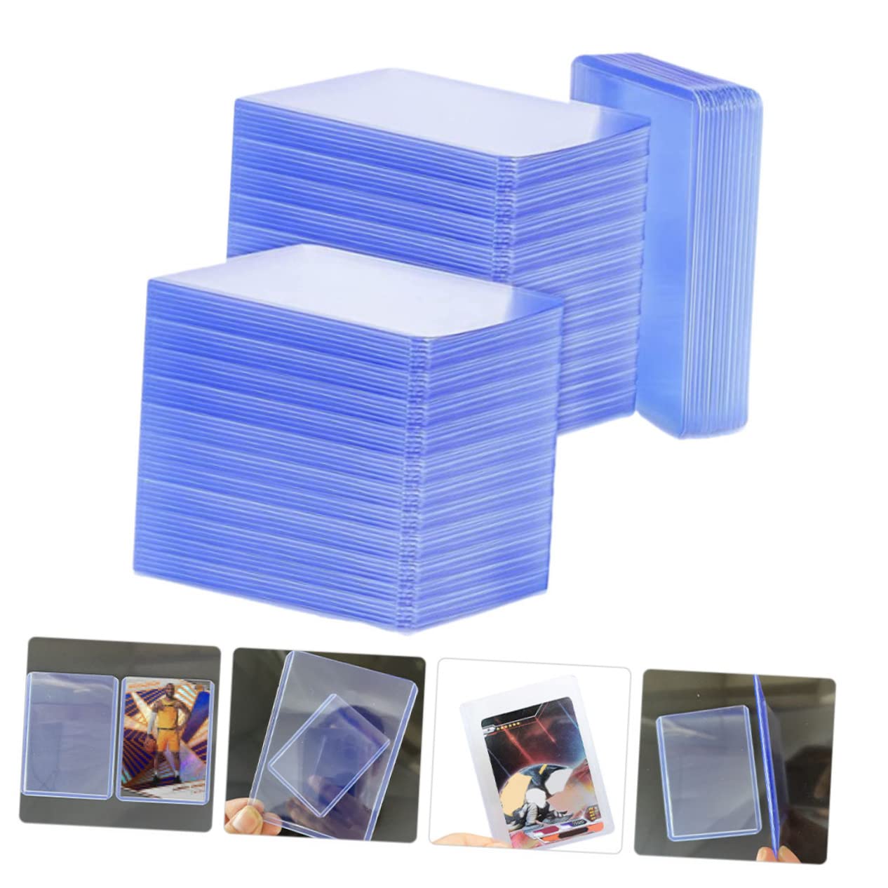 Toyvian 400 Pcs Baseball & Football Card Collection - PVC Clear Picture Frames for Sports Memorabilia Display - Perfect for Home Decor, Man Cave, and Sports Fan Gifts