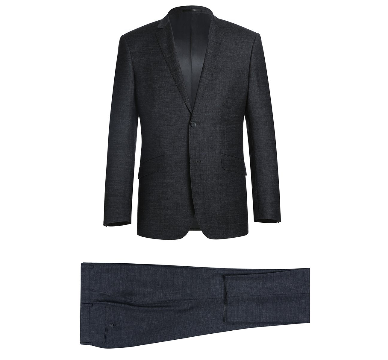 Alessandro Vitello by Renoir Charcoal Two Piece Slim Fit Wool Blend Suit 558 2 - Premium Business Attire for Weddings, Office Meetings & Formal Events