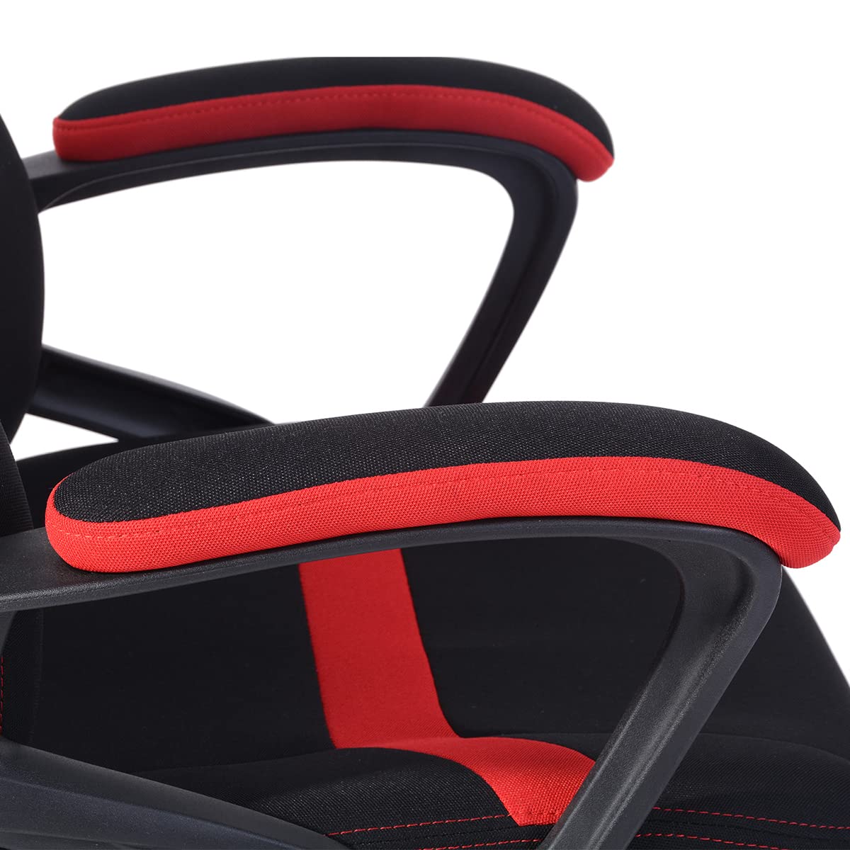 Ergonomic Gaming Office Chair with Adjustable Height & 360° Swivel - Breathable Fabric, Lumbar Support - Red - Perfect for PC Gaming, Home Office & Workstations