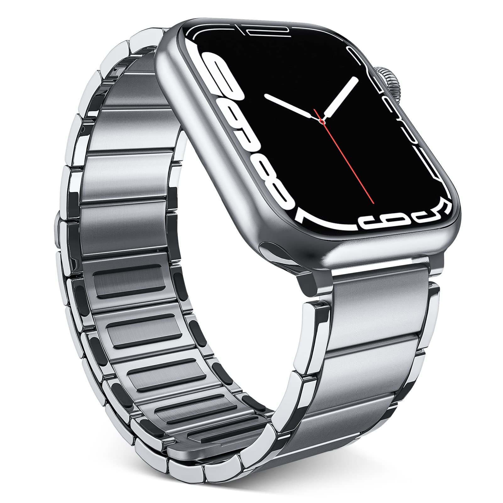 ORIbox Stainless Steel Magnetic Band for Apple Watch 45mm 44mm 42mm - Compatible with iWatch Series SE 8 7 6 5 4 3 2 1 - Adjustable Metal Strap for Women & Men - Perfect for Workouts, Office & Everyday Wear