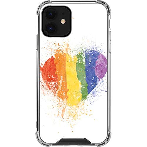 Skinit Clear Phone Case for iPhone 12 Mini - Love is Love Heart Design | Protective Slim Cover for Everyday Use & Special Occasions