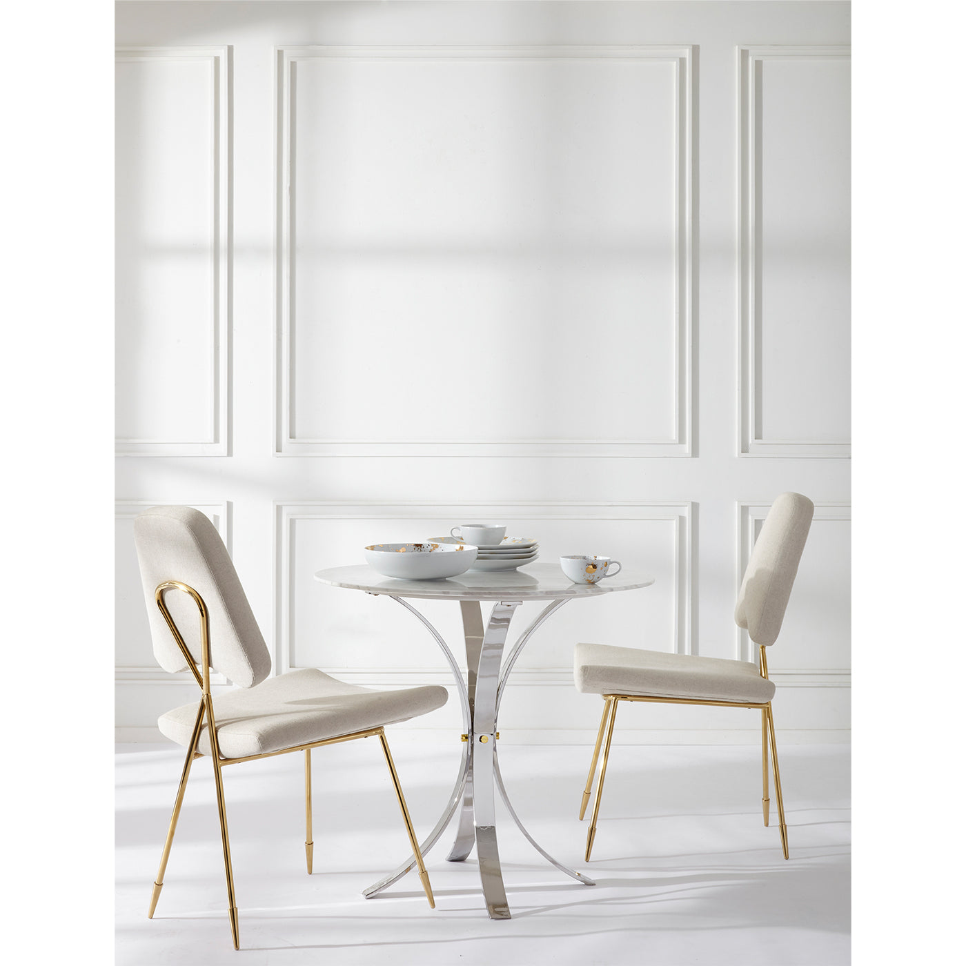 Stylish Electrum Café Table - Modern Metal Bistro Table for Indoor & Outdoor Dining, Restaurants, and Coffee Shops