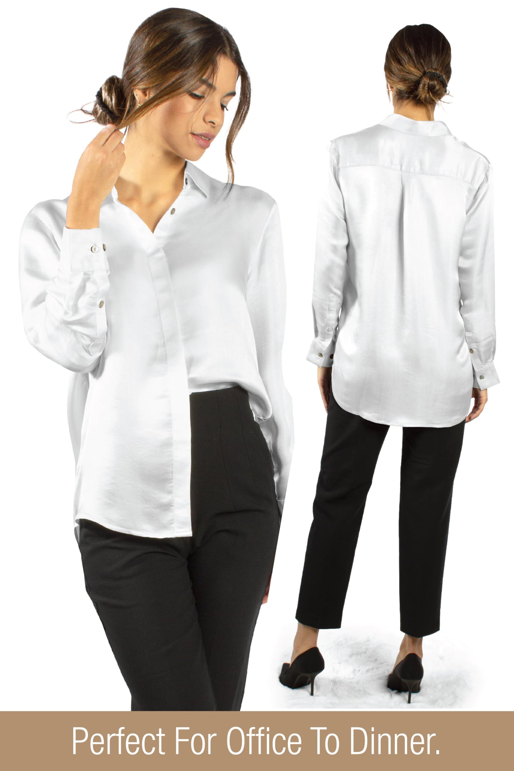 Luxury Artisan Silk Shirts for Women - Elegant Silk Button Down Blouses & Tops for Office, Party & Special Occasions | Premium Quality Comfort & Style