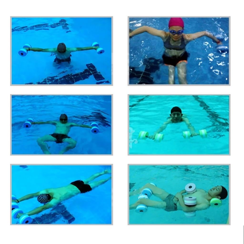 EVA Water Dumbbells for Swimming, Yoga & Aqua Fitness - Lightweight Buoyant Dumbbells for Beginners, Water Resistance Training & Underwater Exercises - Perfect for Pool Workouts, Hydrotherapy & Aquatic Therapy Sessions