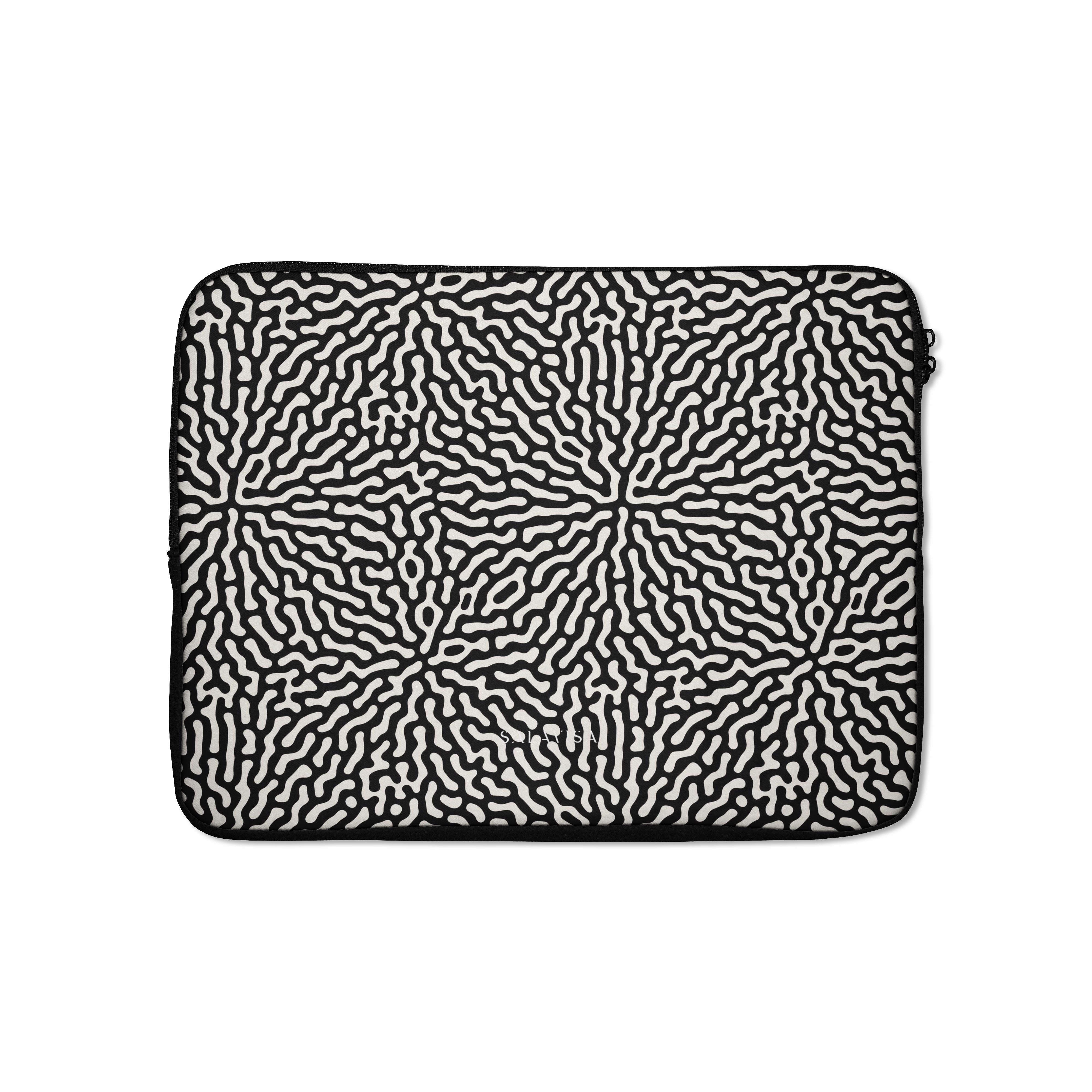 Stylish Black & White Tweed Laptop Sleeve Case - Protective 13-15 Inch MacBook Pro/Air Cover - Perfect for Work, Travel & School Accessories