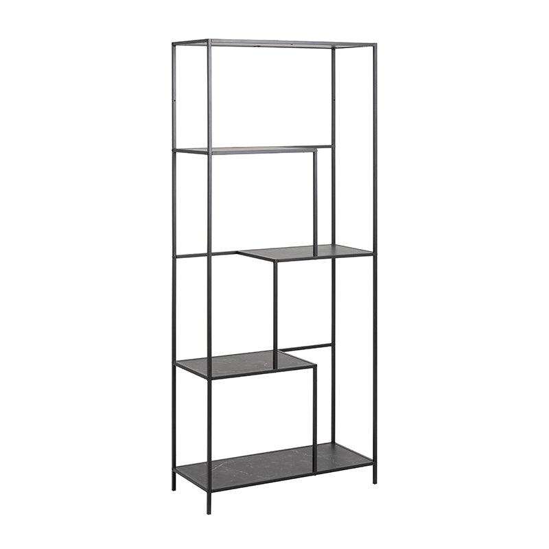 INFINITY 5-Tier Black Metal Shelving Unit 72x170cm - Heavy Duty Storage Rack for Garage, Kitchen, Office & Closet Organization