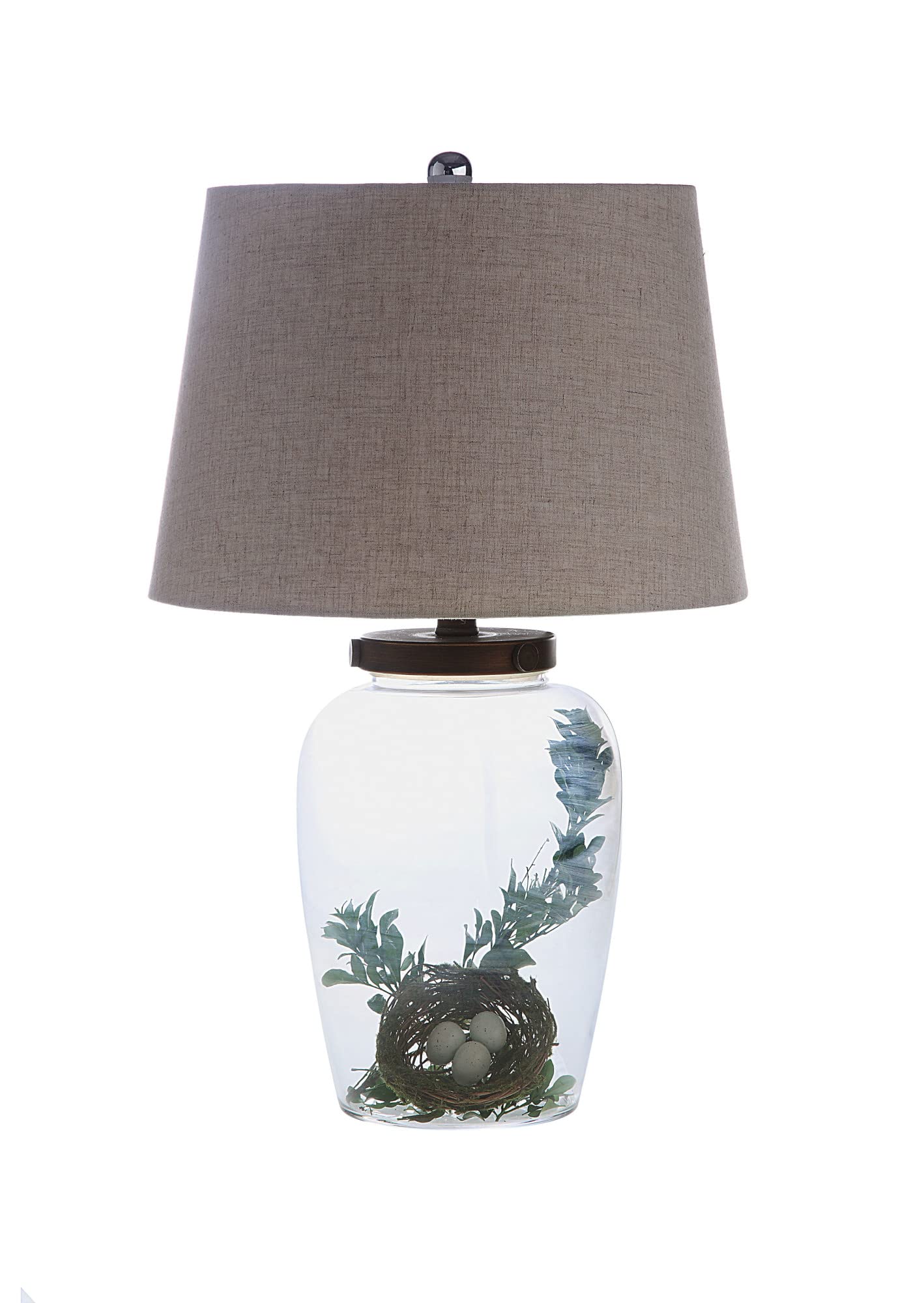Fillable Glass Table Lamp with Shade - Modern Decorative Lighting for Bedroom, Living Room & Office - DIY Customizable Home Decor Gift Idea