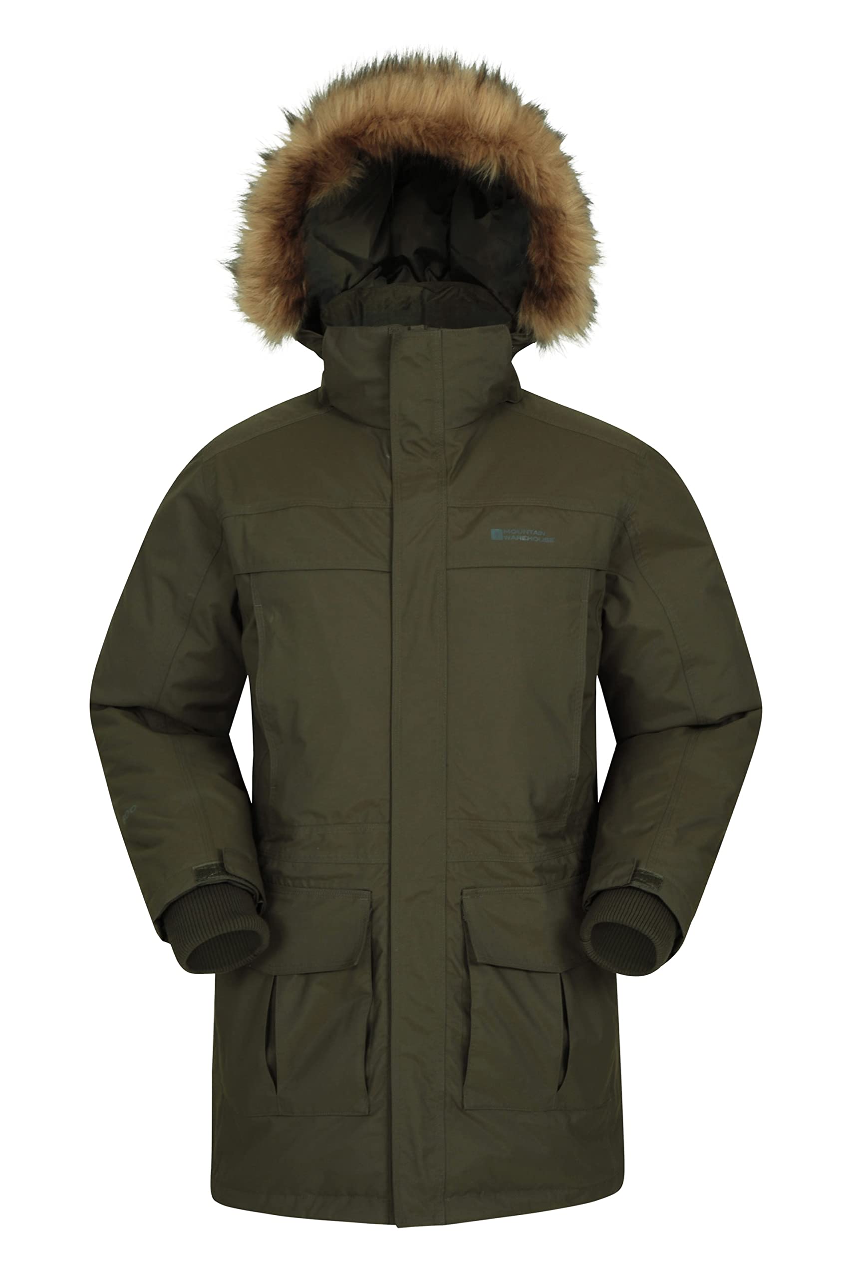 Mountain Warehouse Men's Waterproof Puffer Jacket - Lightweight Winter Coat for Hiking, Camping & Outdoor Activities | Windproof & Insulated Rain Jacket for Cold Weather
