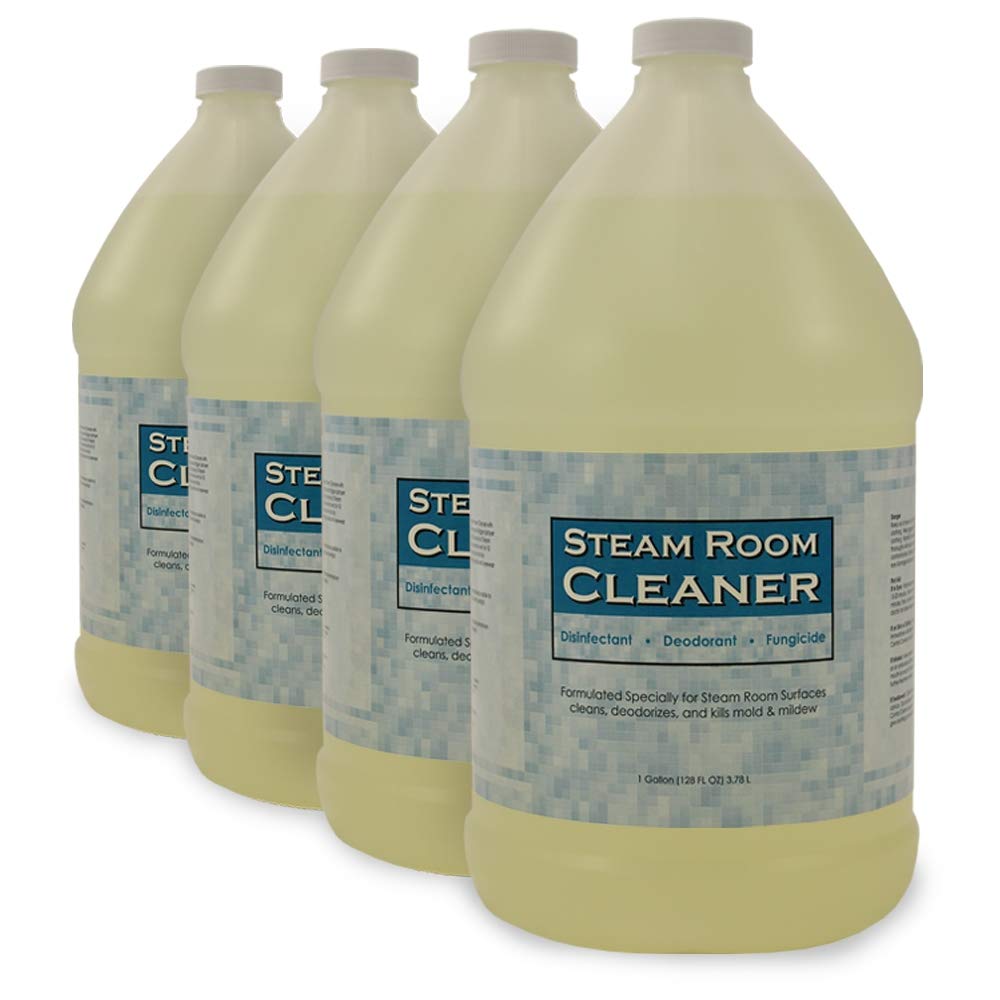 AromaMist Concentrated Steam Room Cleaner - 4 Pack (1 Gallon Each) by Accurate Industries - Powerful Disinfectant for Saunas, Gyms & Spas
