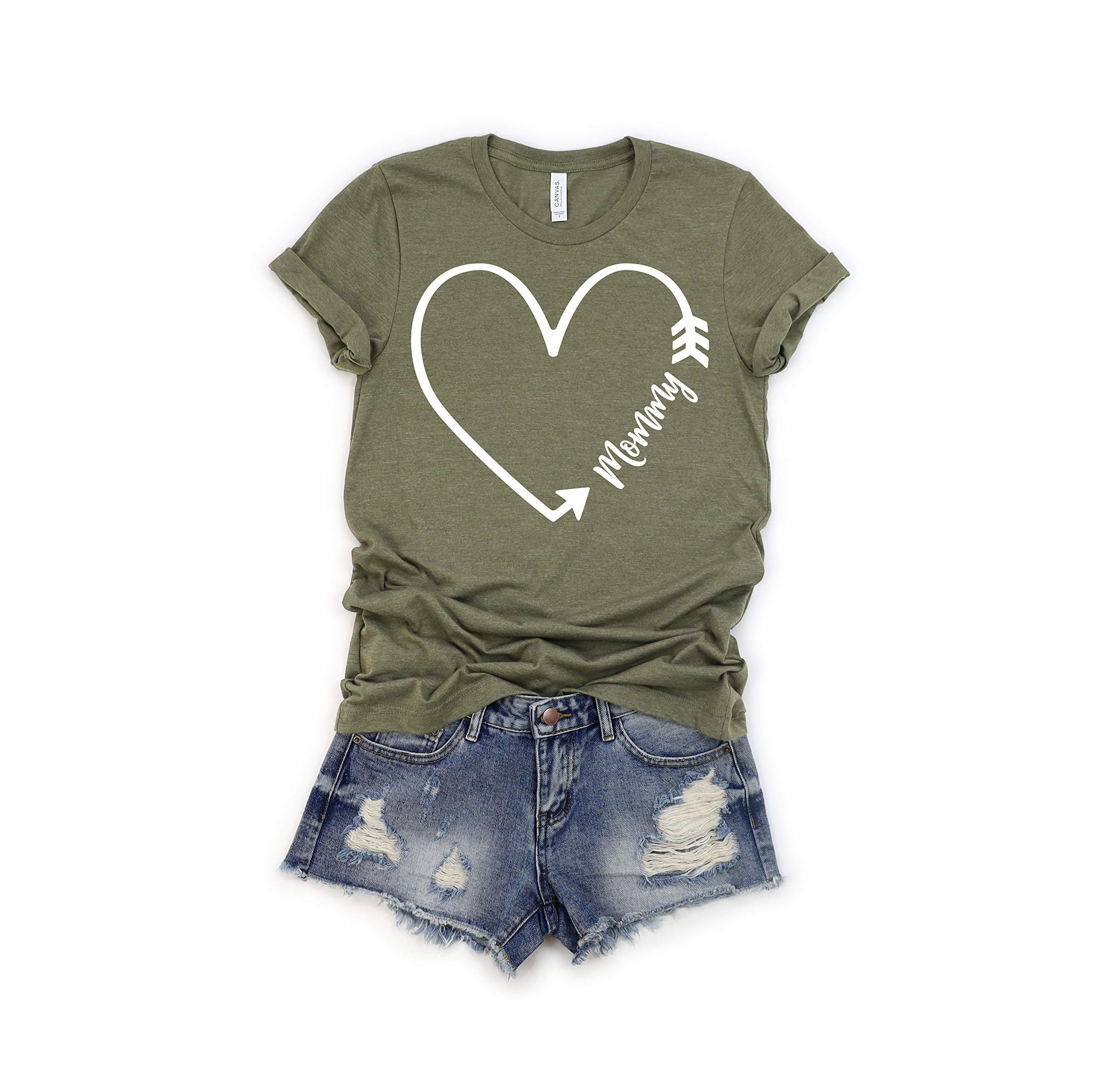 Mommy Heart Shirt - Cute Mama T-Shirt for Mother's Day Gift, New & Expecting Moms | Perfect for Pregnancy Announcements, Baby Showers & Family Photos