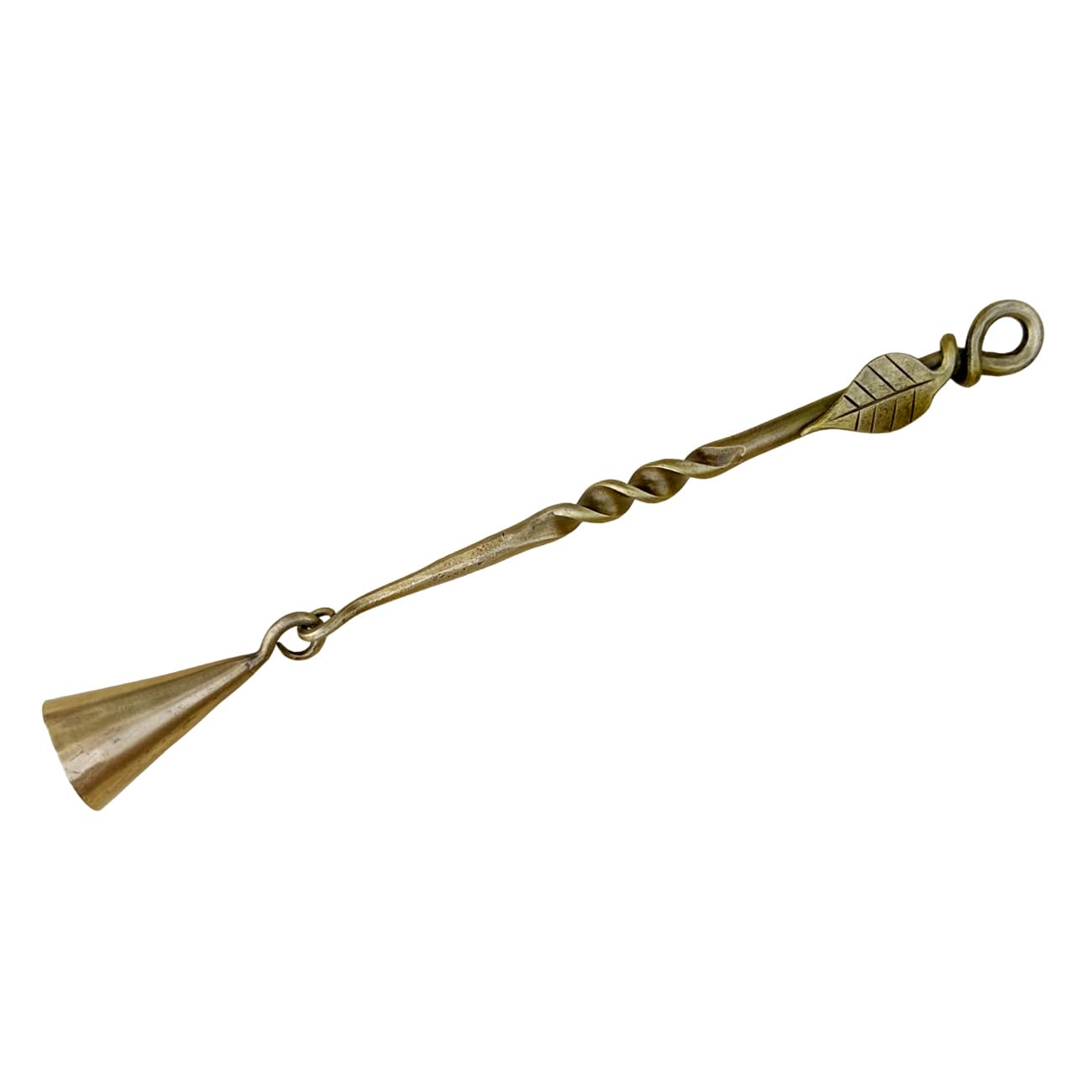 Hand-Forged Medieval Leaf Candle Snuffer - Antique Brass Finish Iron Candle Extinguisher - Perfect Gift for Candle Lovers - Classic Wick Candlesnuffer for Home Decor, Romantic Dinners & Relaxing Spa Nights