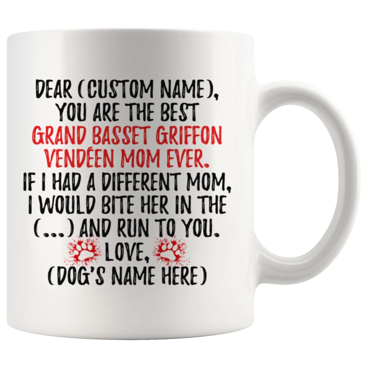 Personalized Grand Basset Griffon Vendeen Dog Mom Coffee Mug - 11oz Custom GBGV Dog Owner Gift for Women - Perfect for Coffee, Tea & Hot Drinks at Home or Office