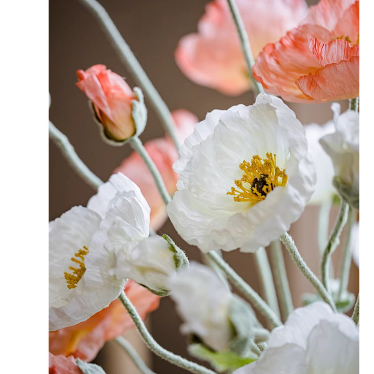 Large 41-Inch Tall Silk Poppy Flower Stem - Realistic Artificial Floral Decor for Home, Wedding, Office & Event Arrangements