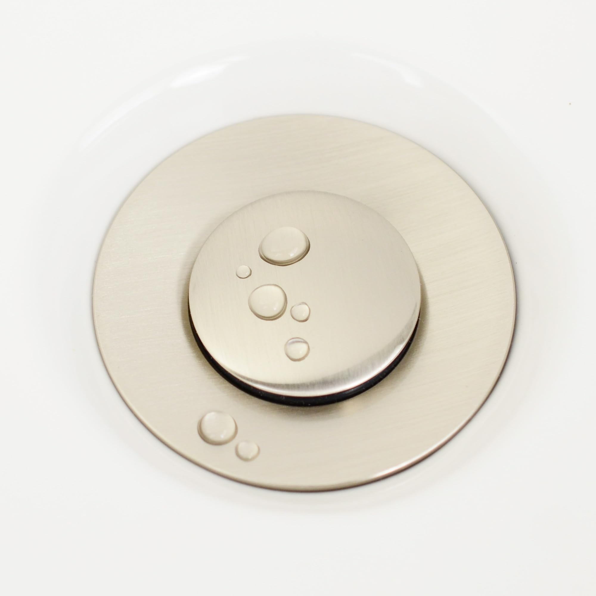 Purelux Brushed Nickel Bathroom Faucet Vanity Sink Drain Stopper with Lift Rod & Overflow - Pop-Up Drain Assembly for Bathroom Sink, Basin, and Vanity (Perfect for Home Renovation & Bathroom Upgrades)