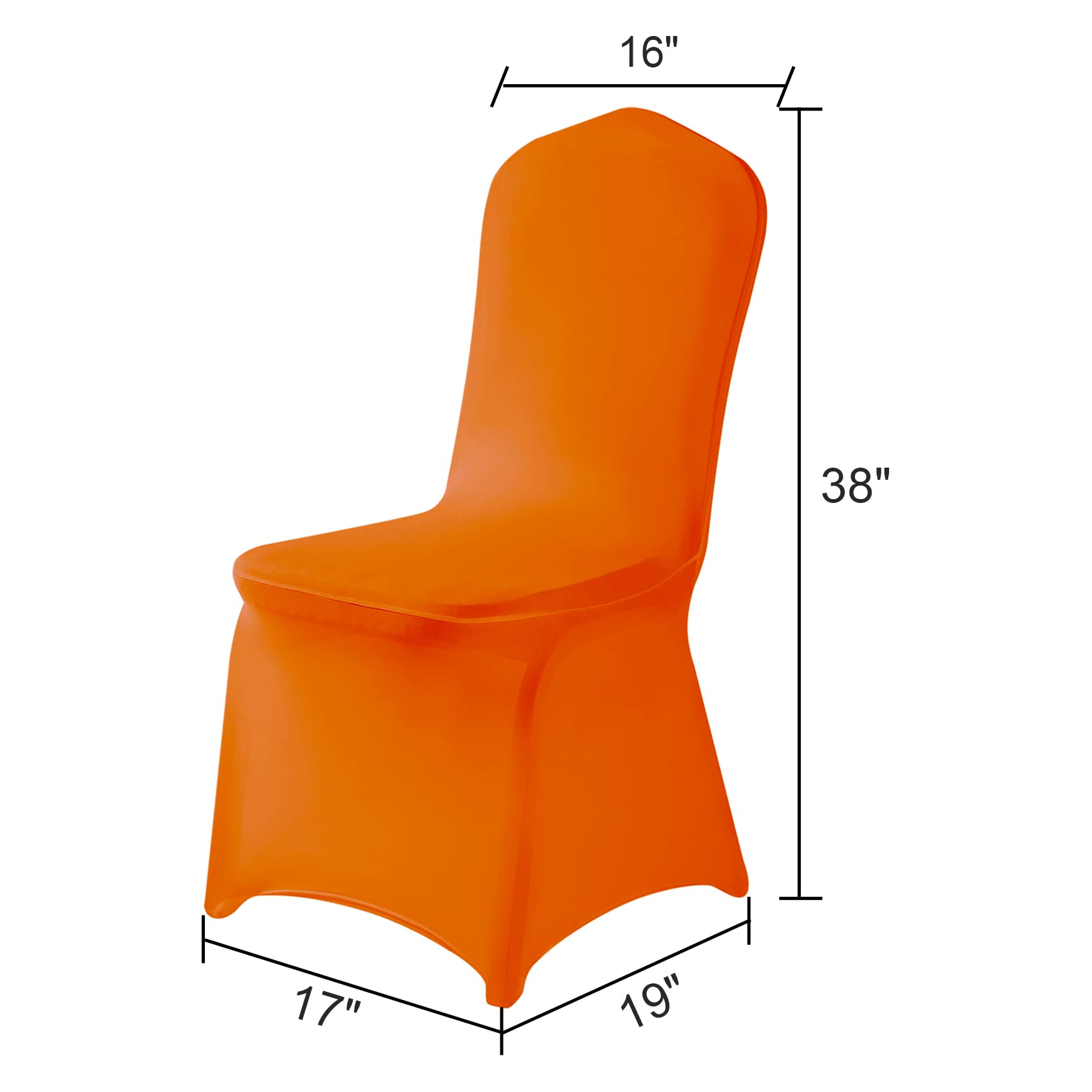 25PCS Spandex Stretch Chair Covers - Washable & Removable Elastic Chair Protectors for Living Room, Party, Banquet, Wedding & Hotel Events - Orange (Perfect for Home Decor & Event Seating)