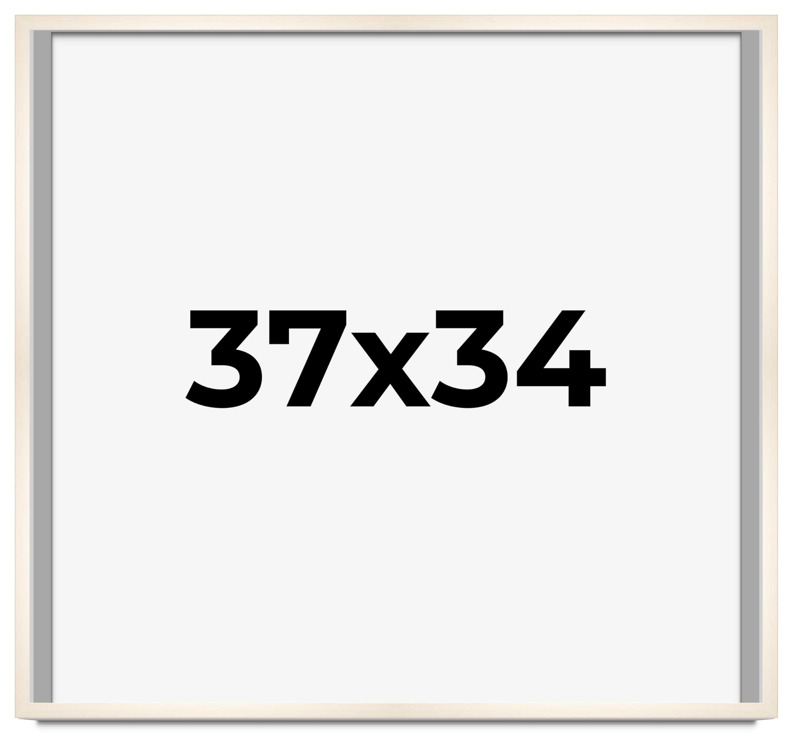 CountryArtHouse 37x34 Inch Whitewashed Solid Wood Picture Frame - 0.8125